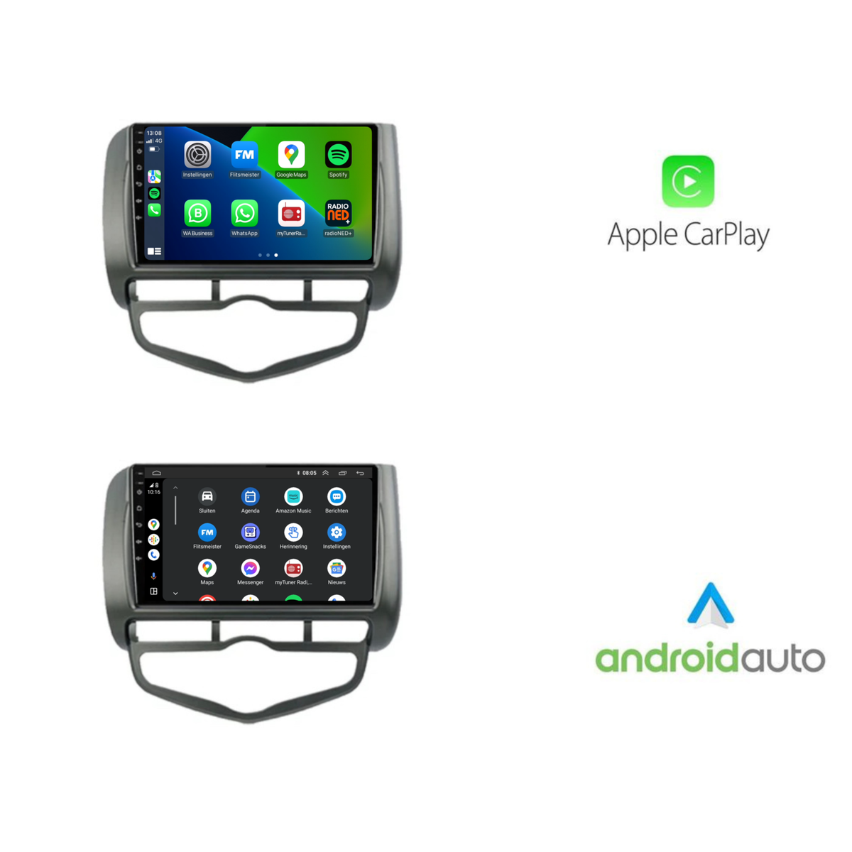 CarPlay Honda Jazz | Android 13 | Autoradio | 2005 t/m 2008 | Carplay & Android Auto-3