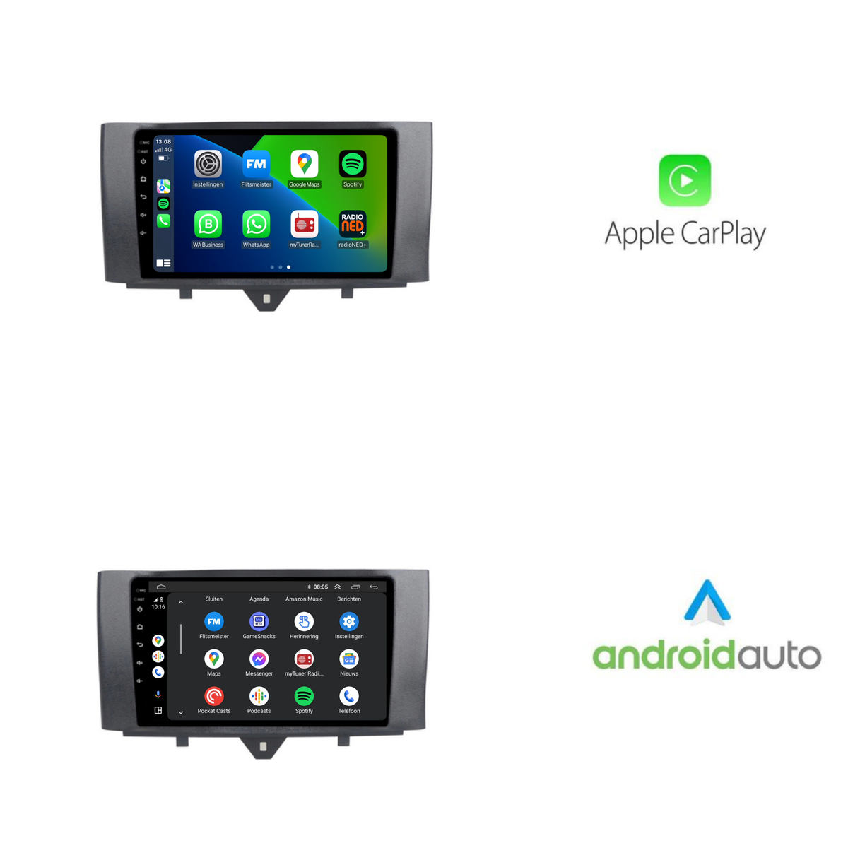 Smart Fortwo | Android 13 | Autoradio | 2011 t/m 2015 | Carplay & Android Auto-3