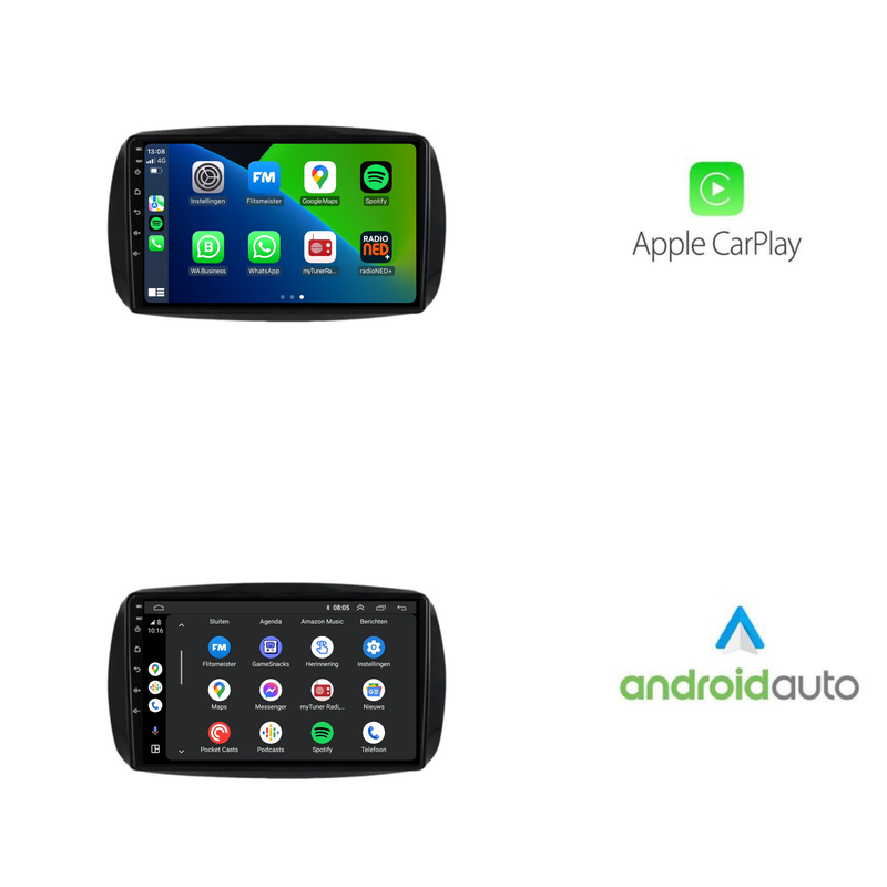 Smart Fortwo | Forfour | Android 13 | Autoradio | 2015 t/m 2019 | Carplay & Android Auto-3