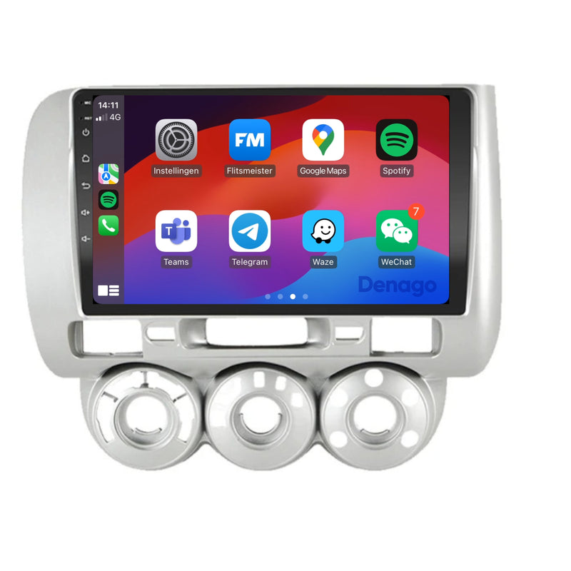 Honda Jazz CarPlay autoradio | 2008 t/m 2013 | Denago DNG-A156 | 9 inch | Android 13 | Draadloos CarPlay & Android Auto-1