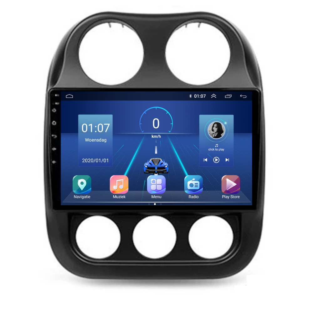 Jeep Compass CarPlay & Android Auto autoradio | 2010 t/m 2016 | Android 15 | Davilon | Inclusief nieuw paneel-10