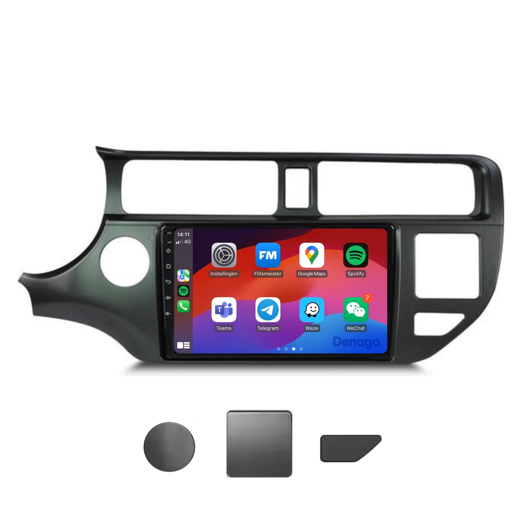 Kia Rio CarPlay autoradio | 2011 t/m 2014 | Denago DNG-A160 | 9 inch | Android 13 | Draadloos CarPlay & Android Auto