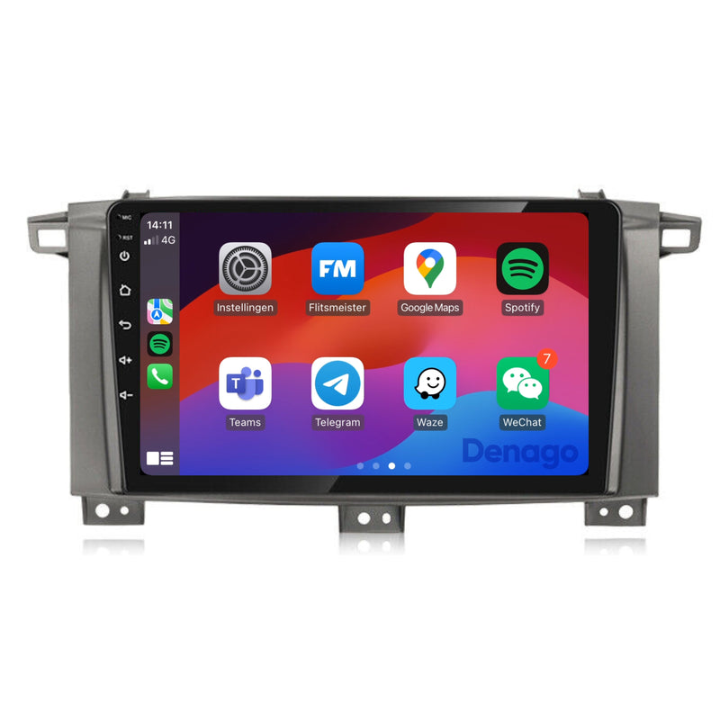 Toyota Land Cruiser LC100 CarPlay autoradio | 2005 t/m 2007 | Denago DNG-A338 | 9 inch | Android 13 | Draadloos CarPlay & Android Auto-1
