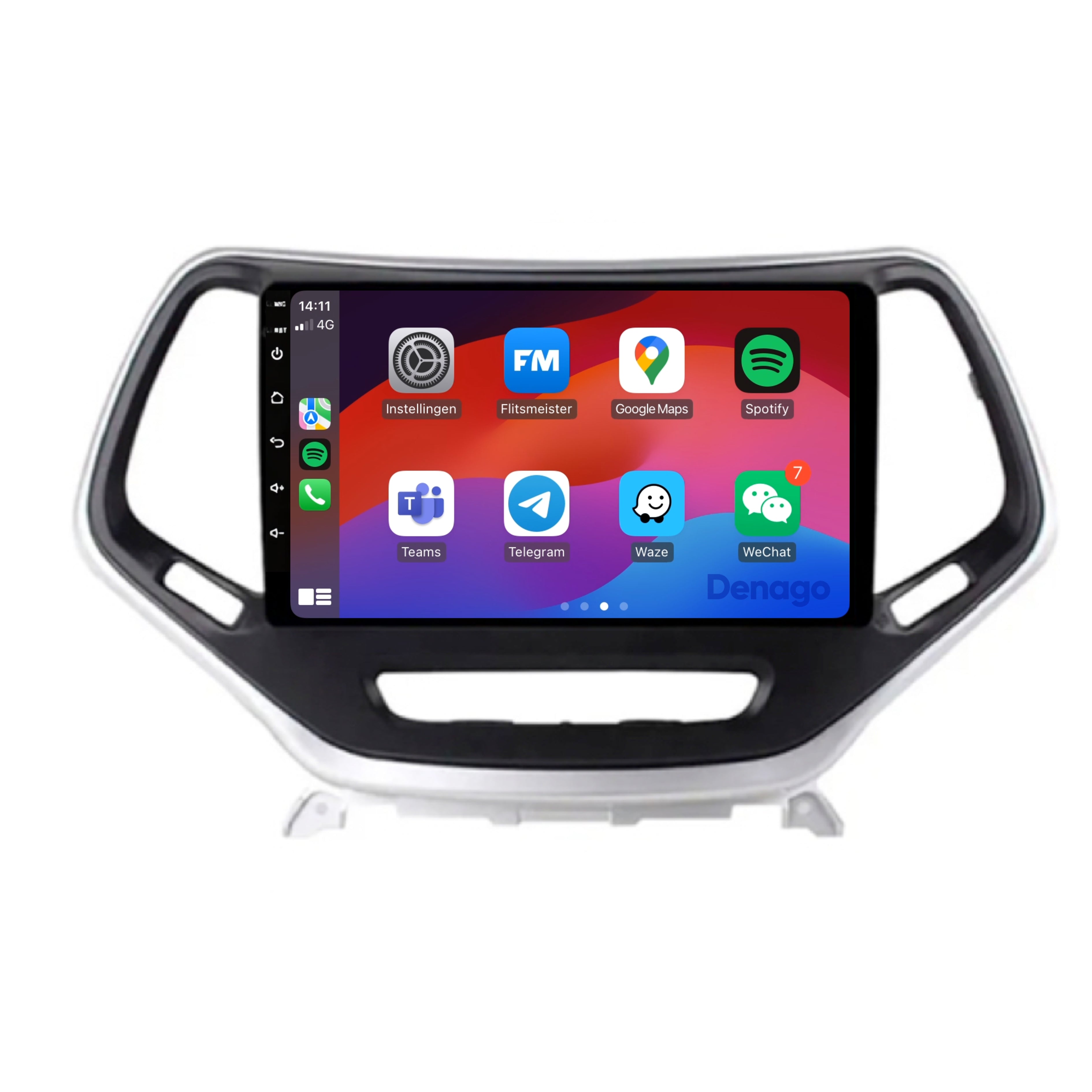 Jeep Cherokee CarPlay autoradio | 2014 t/m 2018 | Denago DNG-A119 | 9 inch | Android 13 | Draadloos CarPlay & Android Auto