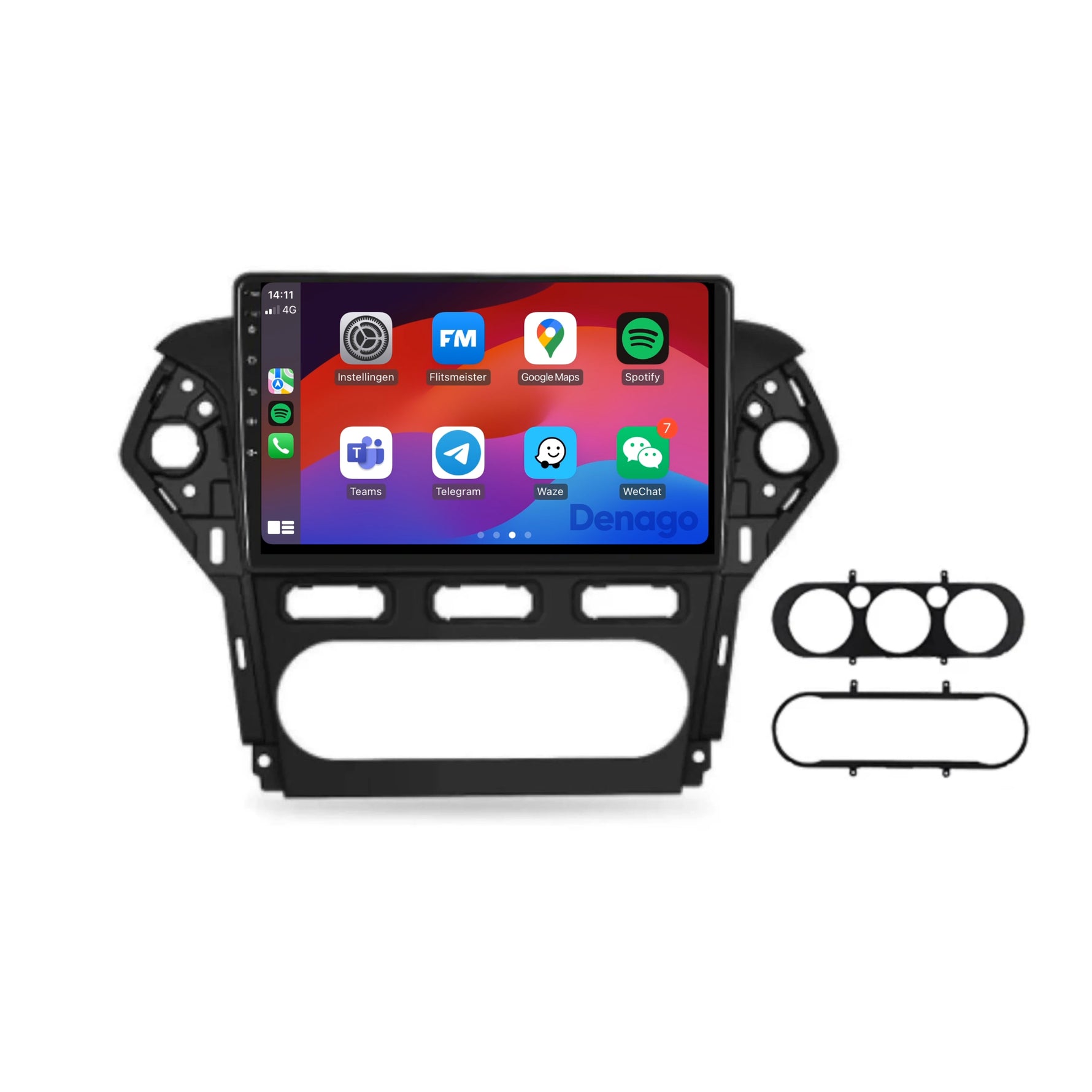 Ford Mondeo CarPlay autoradio | 2003 t/m 2014 | Denago DNG-A205 | 9 inch | Android 13 | Draadloos CarPlay & Android Auto | Zwart frame