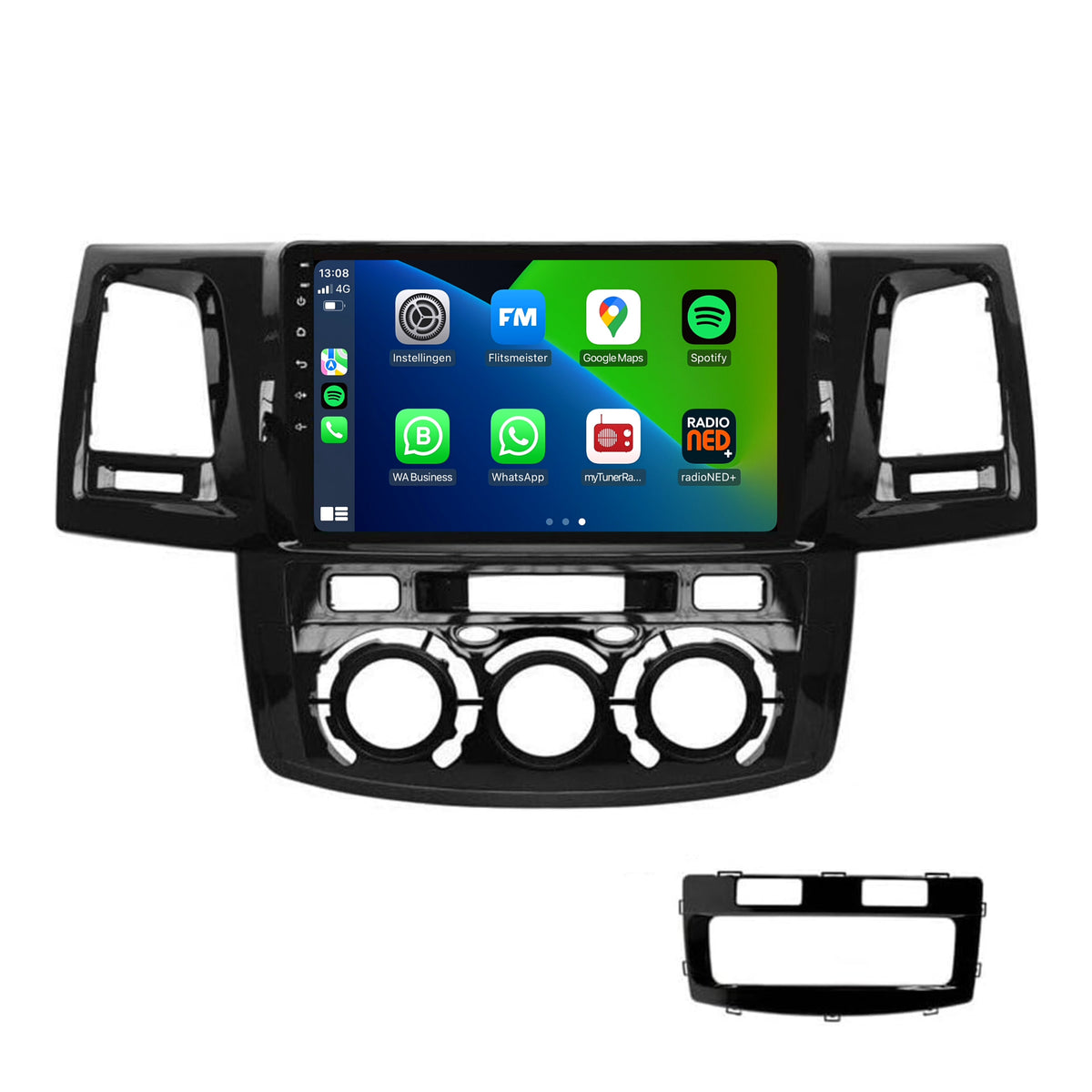 Toyota Hilux CarPlay & Android Auto autoradio | 2008 t/m 2016 | Android 13 | Davilon | Voor handmatige airco