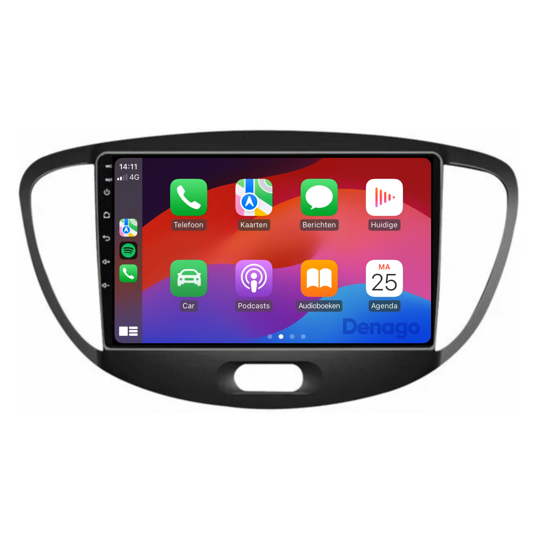 Hyundai i10 CarPlay autoradio | 2008 t/m 2013 | Denago DNG-A67 | 9 inch | Android 13 | Draadloos CarPlay & Android Auto
