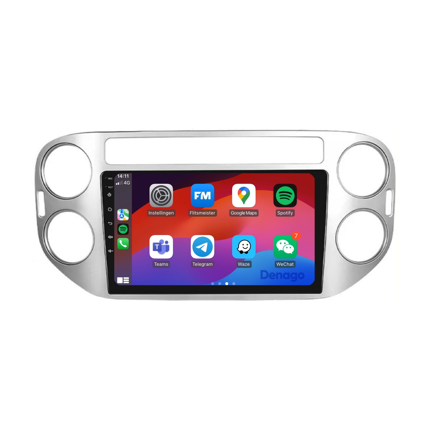 Volkswagen Tiguan CarPlay autoradio | 2007 t/m 2015 | Denago DNG-A120 | 9 inch | Android 13 | Draadloos CarPlay & Android Auto | Zilver