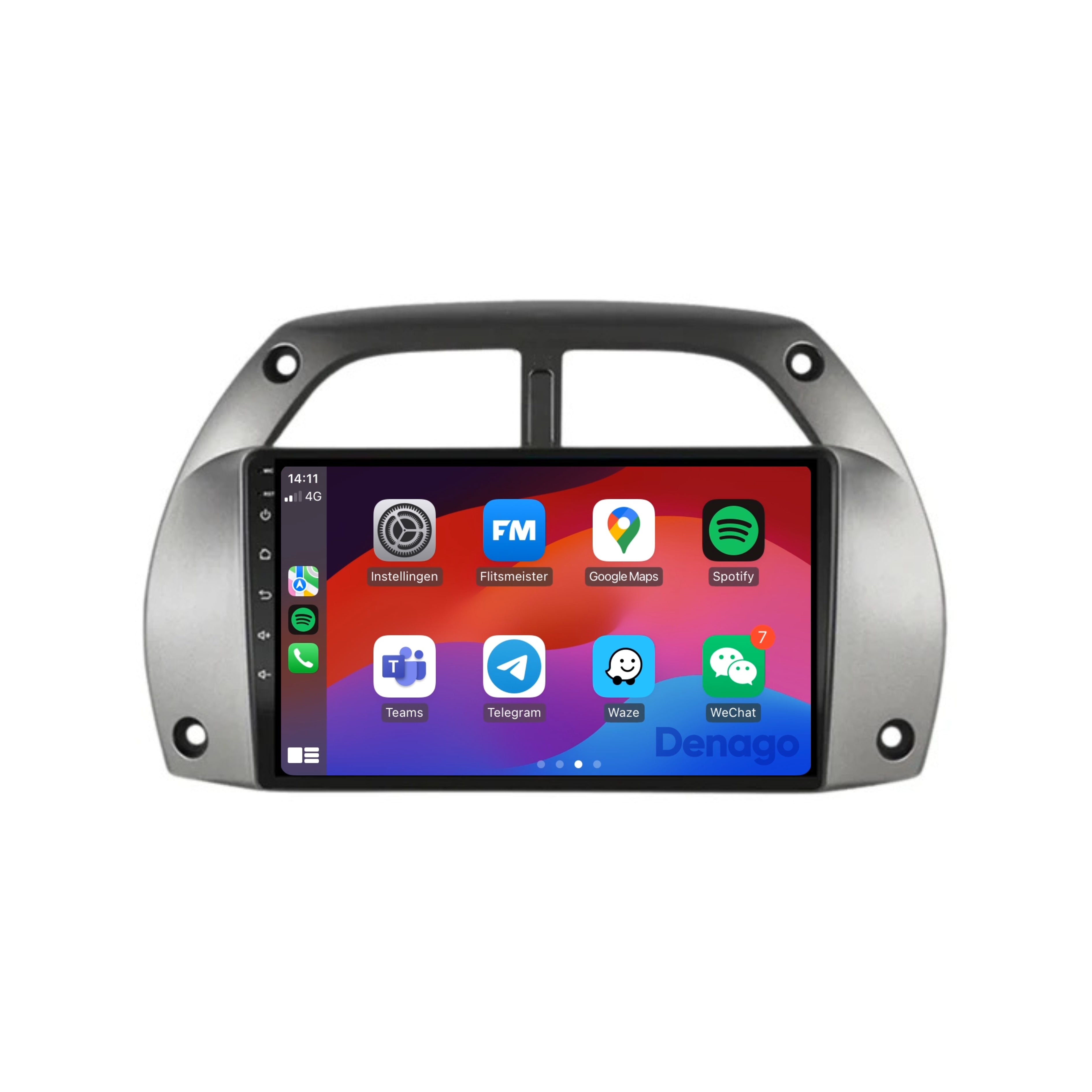 Toyota RAV4 CarPlay autoradio | 2001 t/m 2003 | Denago DNG-A206 | 9 inch | Android 13 | Draadloos CarPlay & Android Auto | Grijs frame
