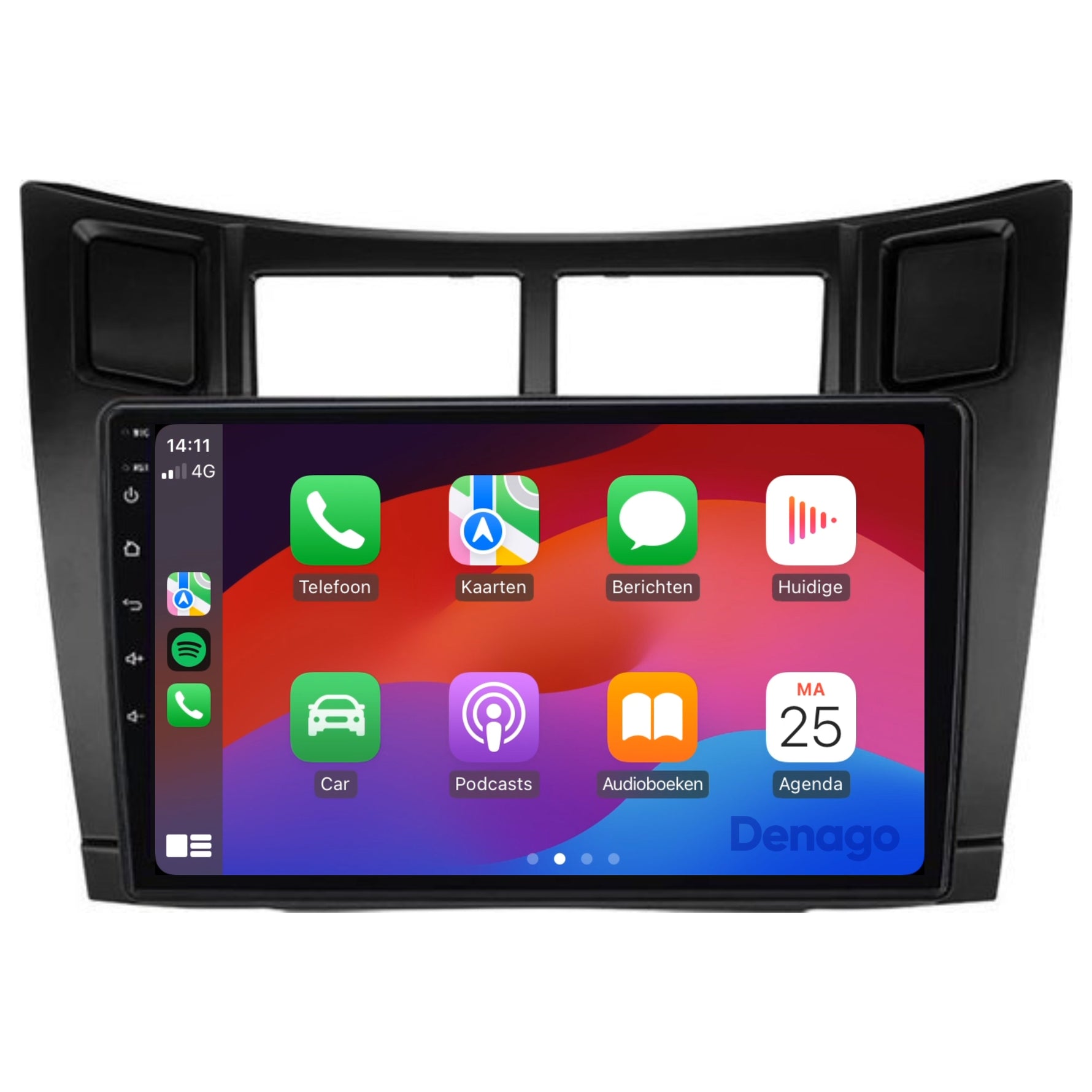 Toyota Yaris CarPlay autoradio | 2005 t/m 2012 | Denago DNG-A297 | 9 inch | Android 13 | Draadloos CarPlay & Android Auto