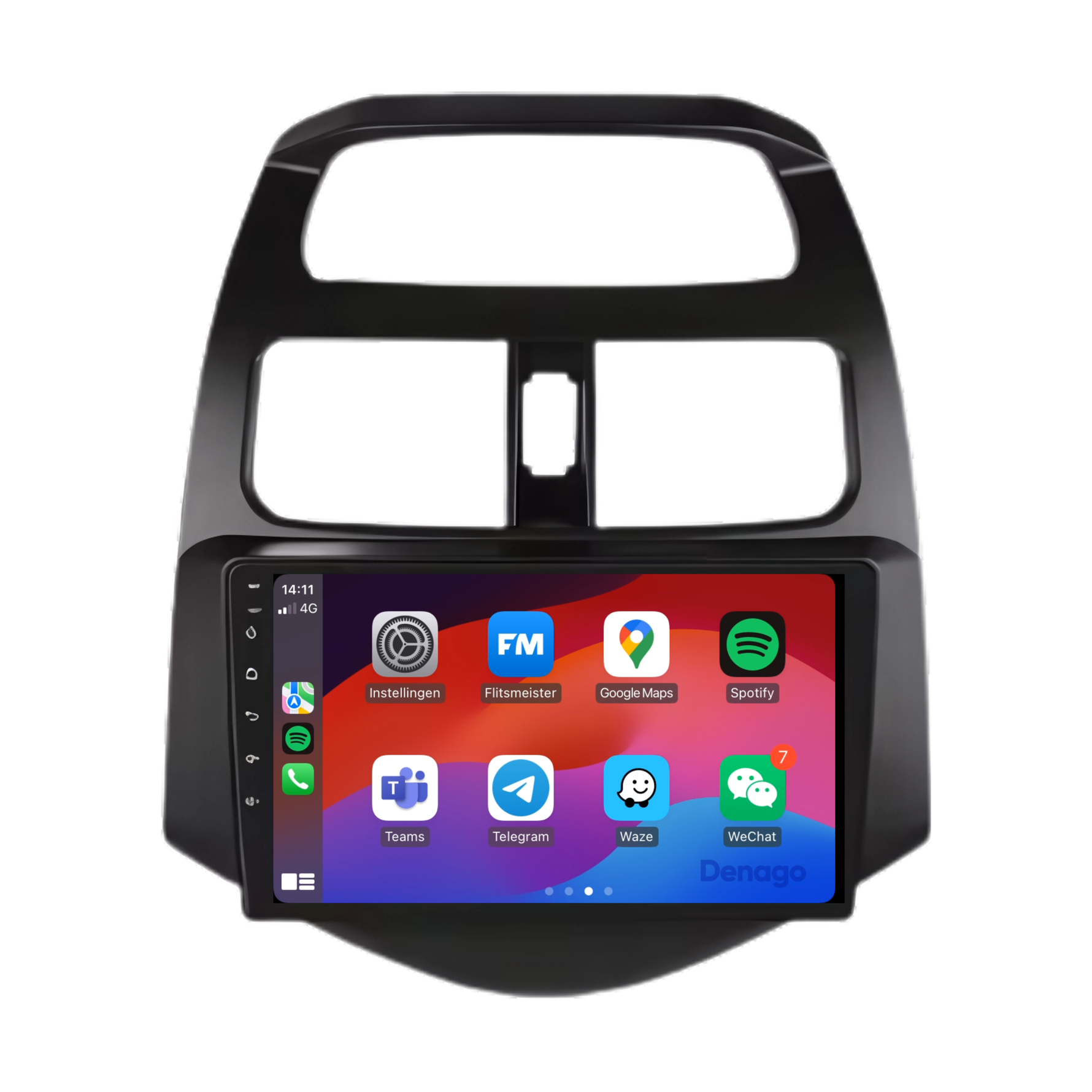 Chevrolet Spark CarPlay autoradio | 2009 t/m 2015 | Denago DNG-A24 | 9 inch | Android 13 | Draadloos CarPlay & Android Auto