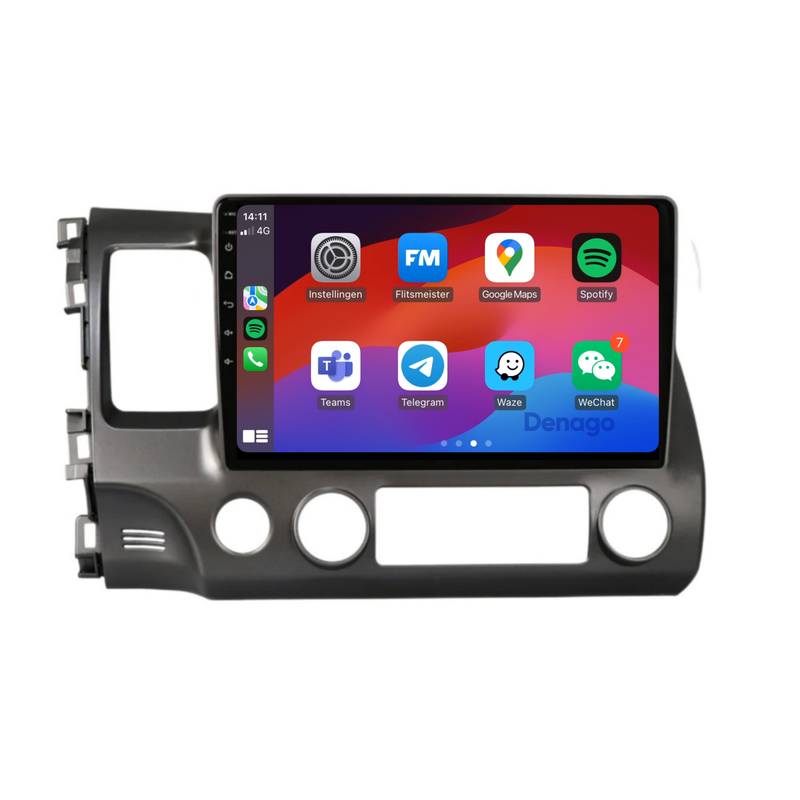 Honda Civic CarPlay autoradio | 2007 t/m 2011 | Denago DNG-A51 | 10 inch | Android 13 | Draadloos CarPlay & Android Auto-4