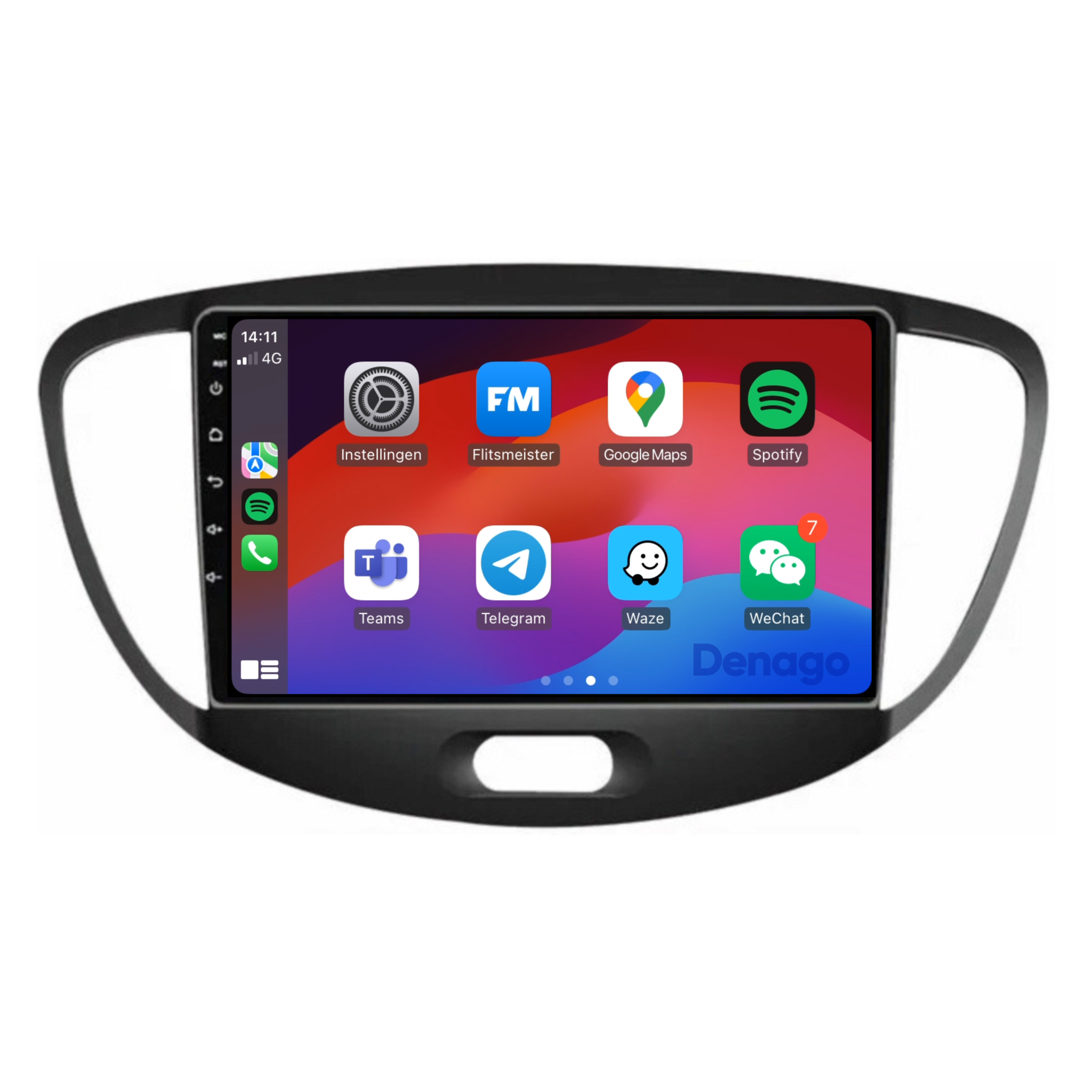 Hyundai i10 CarPlay autoradio | 2008 t/m 2013 | Denago DNG-A67 | 9 inch | Android 13 | Draadloos CarPlay & Android Auto