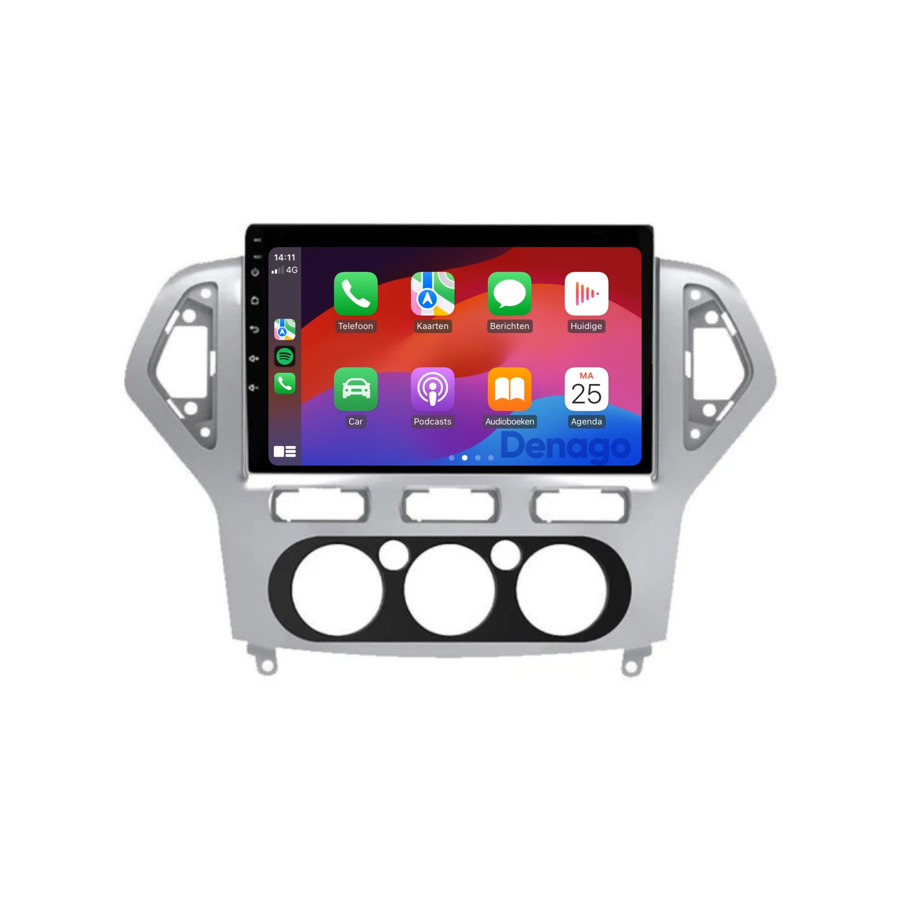 Ford Mondeo CarPlay autoradio | 2003 t/m 2014 | Denago DNG-A204 | 9 inch | Android 13 | Draadloos CarPlay & Android Auto | Zilverkleurig frame