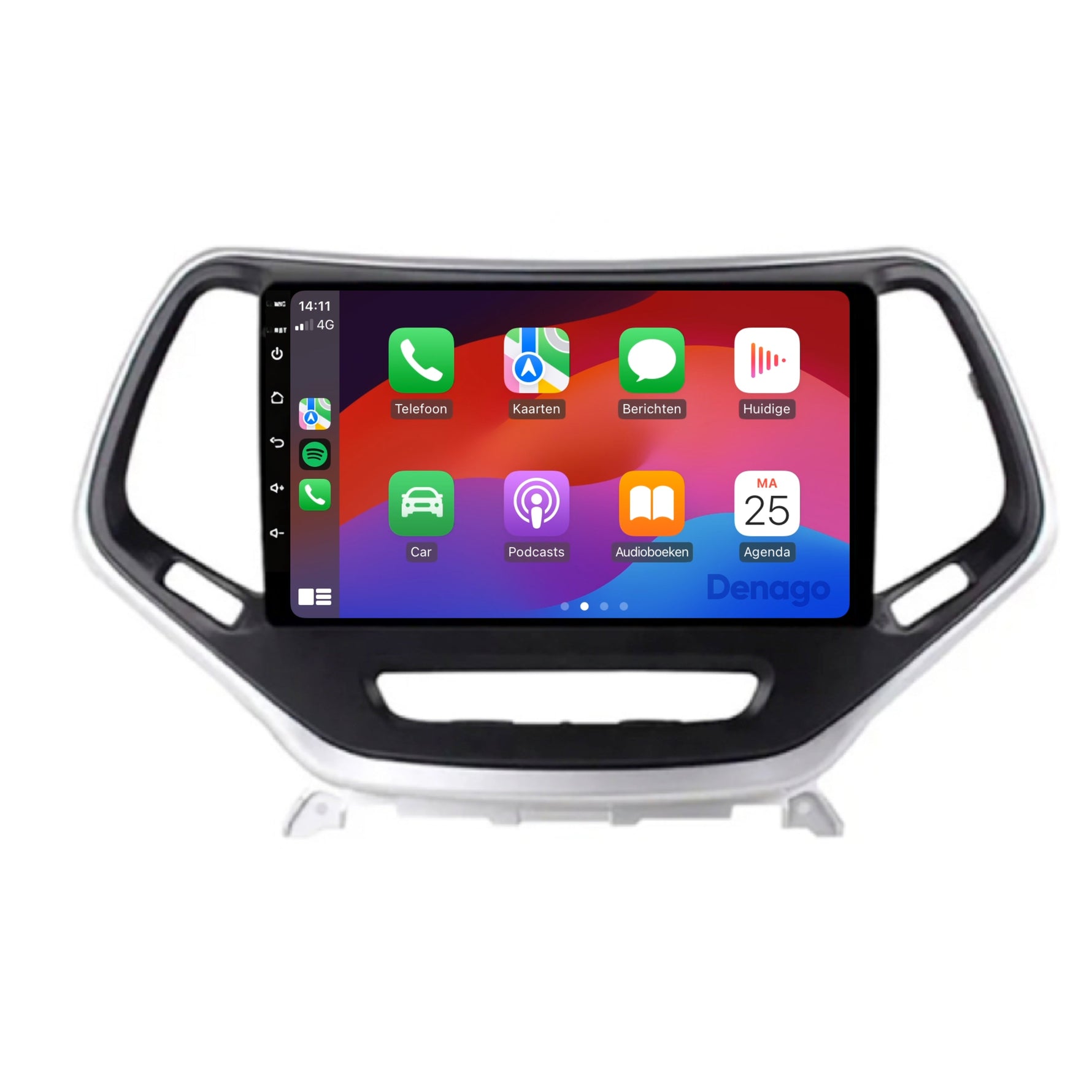 Jeep Cherokee CarPlay autoradio | 2014 t/m 2018 | Denago DNG-A119 | 9 inch | Android 13 | Draadloos CarPlay & Android Auto