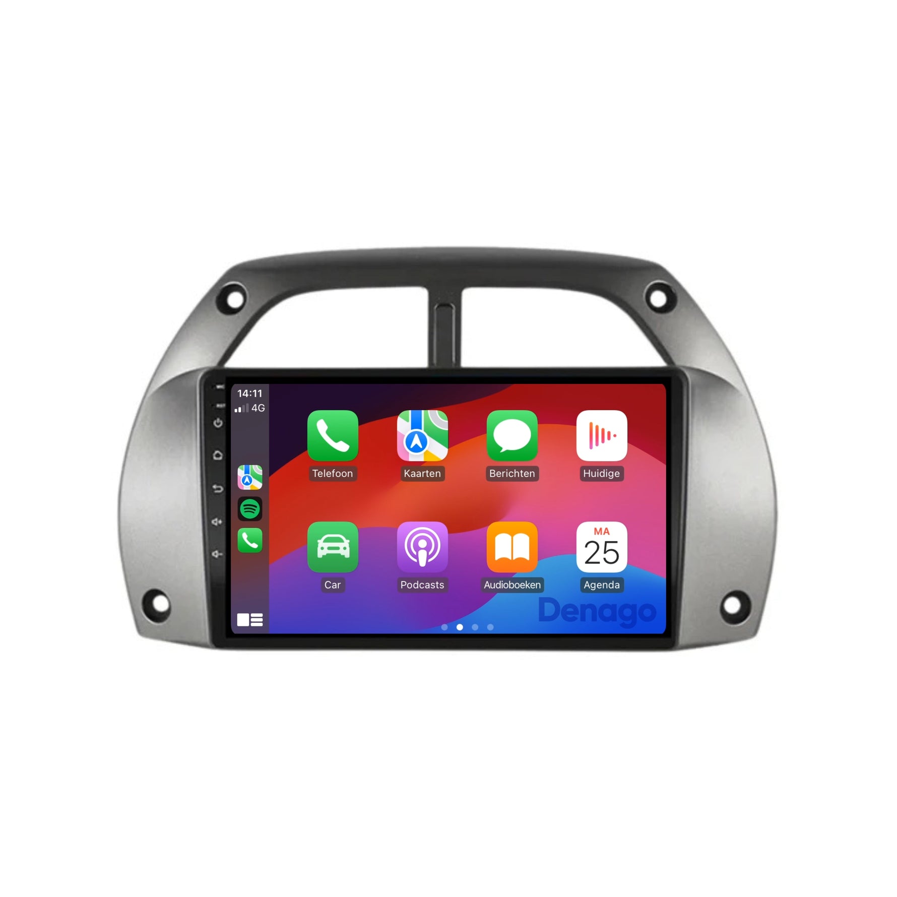 Toyota RAV4 CarPlay autoradio | 2001 t/m 2003 | Denago DNG-A206 | 9 inch | Android 13 | Draadloos CarPlay & Android Auto | Grijs frame