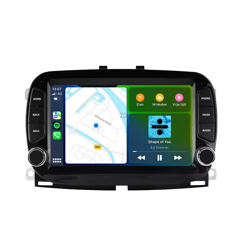 Fiat 500 CarPlay & Android Auto autoradio | 2016 t/m 2019 | Android 15 | Davilon | Zwart-5