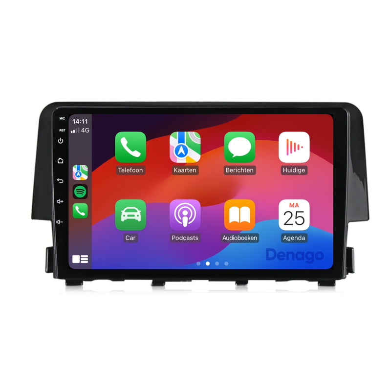 Honda Civic CarPlay autoradio | 2016 t/m 2021 | Denago DNG-A114 | 9 inch | Android 13 | Draadloos CarPlay & Android Auto-4