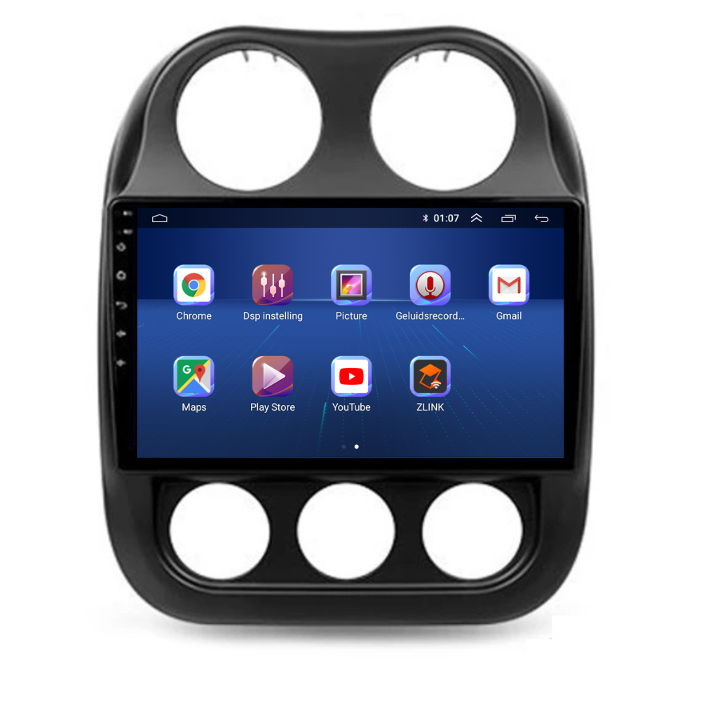Jeep Compass CarPlay & Android Auto autoradio | 2010 t/m 2016 | Android 15 | Davilon | Inclusief nieuw paneel-2
