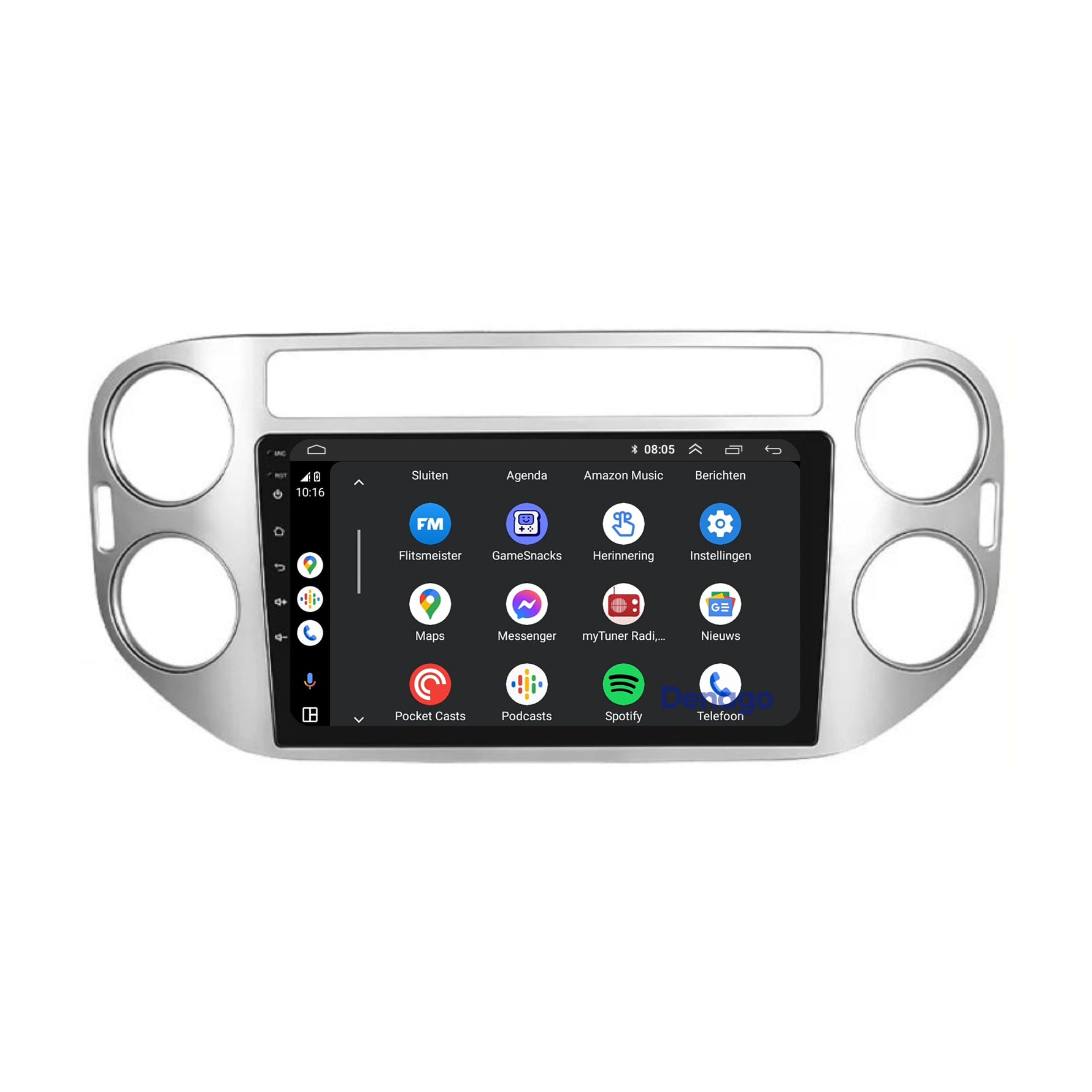 Volkswagen Tiguan CarPlay autoradio | 2007 t/m 2015 | Denago DNG-A120 | 9 inch | Android 13 | Draadloos CarPlay & Android Auto | Zilver