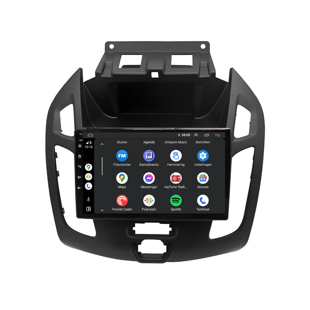 Ford Transit Tourneo Connect CarPlay & Android Auto autoradio | 2013 t/m 2018 | Android 15 | Davilon | Zwart-4