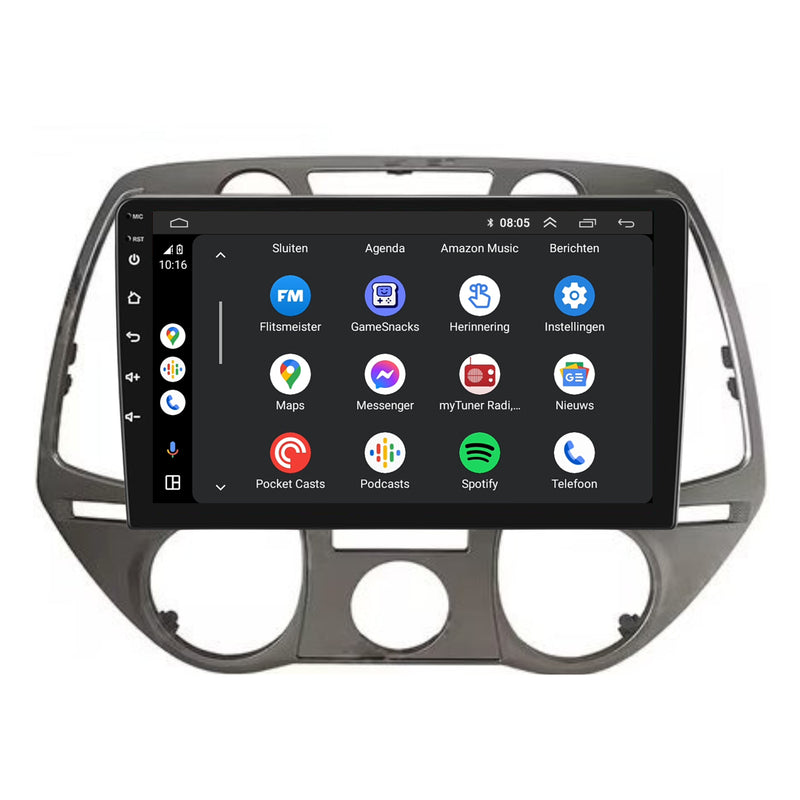 Hyundai I20 | 2008 t/m 2014 | Android 13 | Draadloos Apple Carplay & Android auto-3