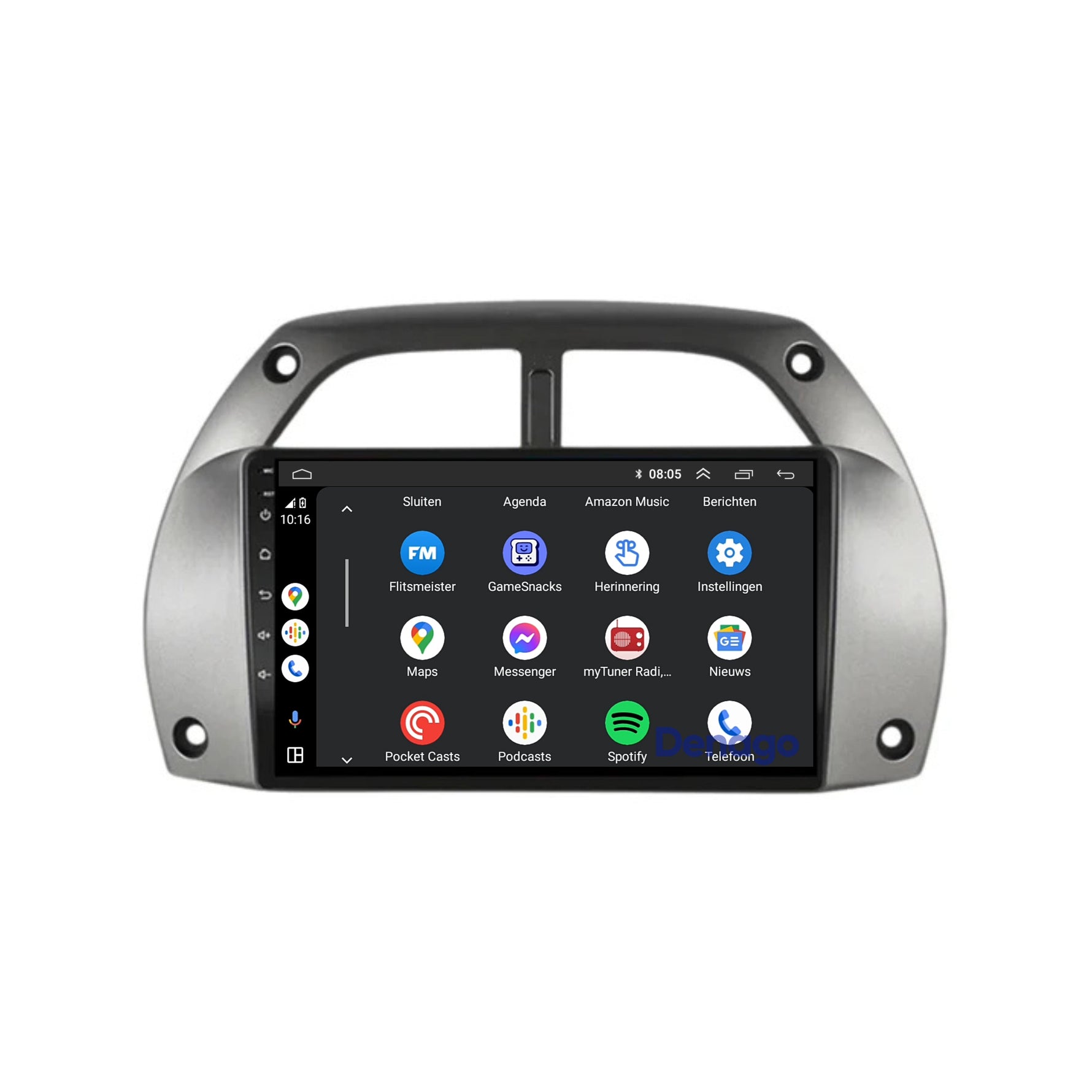 Toyota RAV4 CarPlay autoradio | 2001 t/m 2003 | Denago DNG-A206 | 9 inch | Android 13 | Draadloos CarPlay & Android Auto | Grijs frame