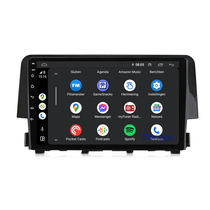 Honda Civic CarPlay autoradio | 2016 t/m 2021 | Denago DNG-A114 | 9 inch | Android 13 | Draadloos CarPlay & Android Auto-5