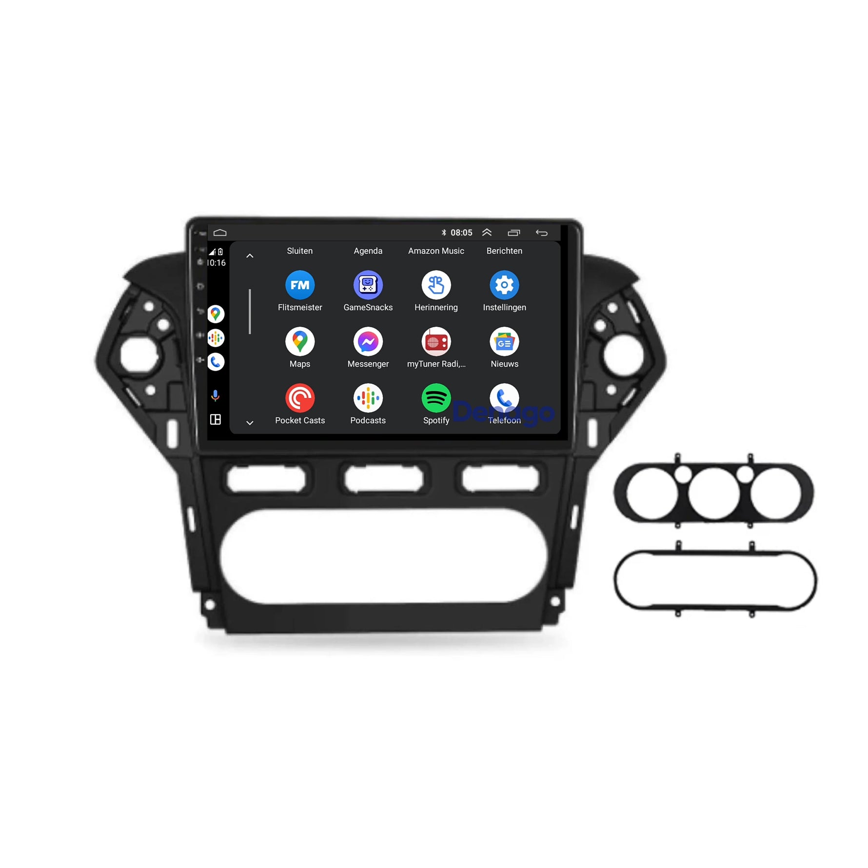 Ford Mondeo CarPlay autoradio | 2003 t/m 2014 | Denago DNG-A205 | 9 inch | Android 13 | Draadloos CarPlay & Android Auto | Zwart frame