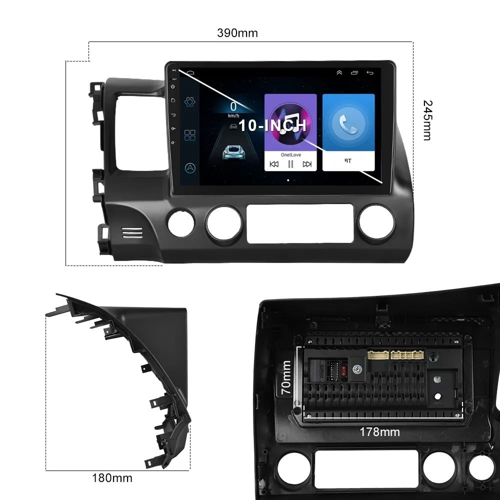 Honda Civic autoradio navigatie | Android 10.1 | 2007 t/m 2011 | CarPlay & Android Auto-5