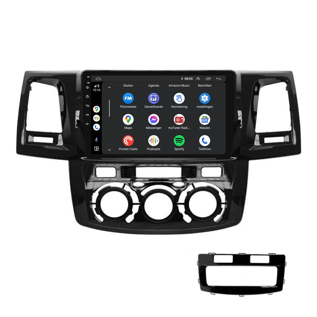 Autoradio CarPlay & Android Auto pour Toyota Hilux | 2008 à 2016 | Android 13 | Davilon | Pour climatisation manuelle-3