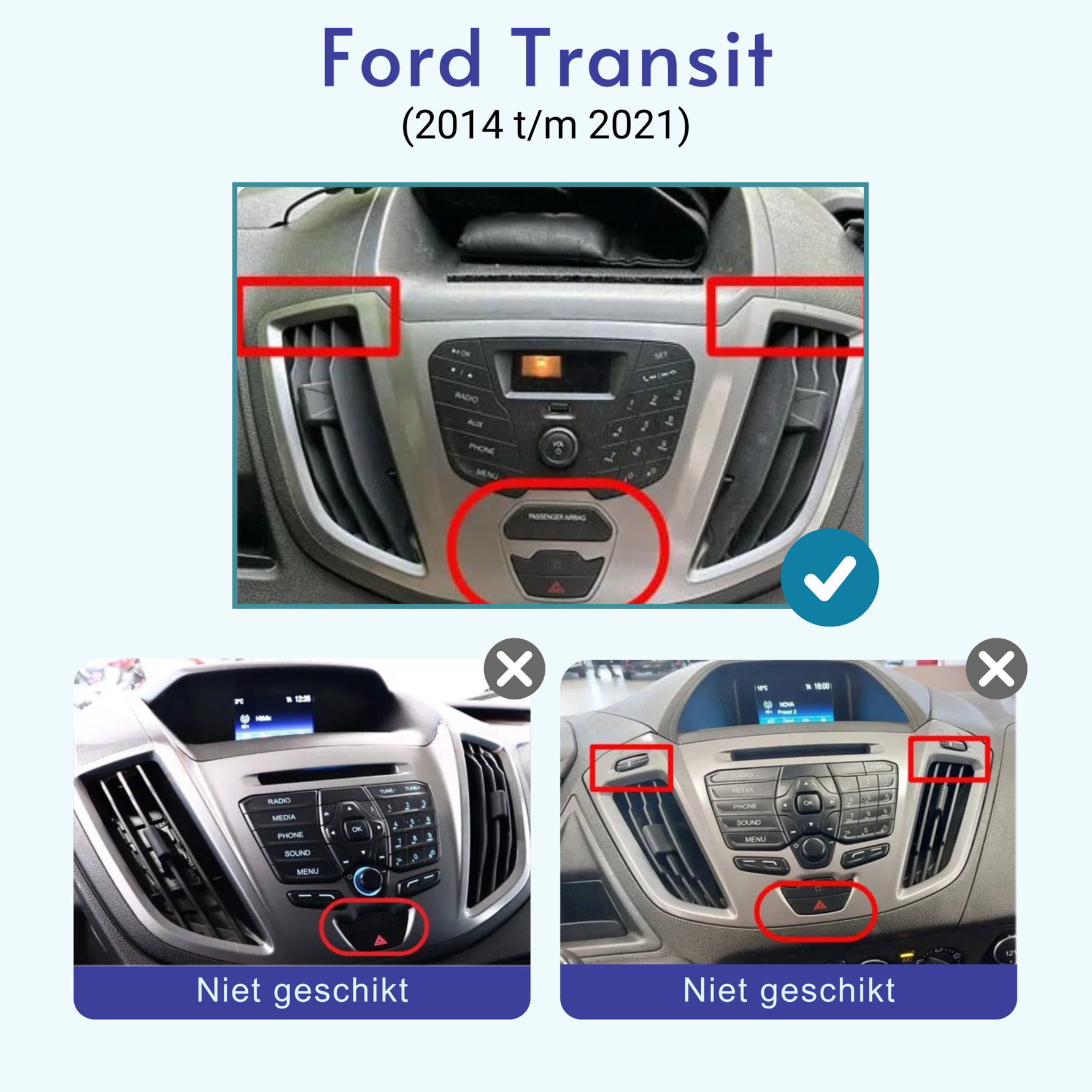 Ford Transit CarPlay autoradio | 2014 t/m 2021 | Denago DNG-A62 | 9 inch | Android 13 | Draadloos CarPlay & Android Auto