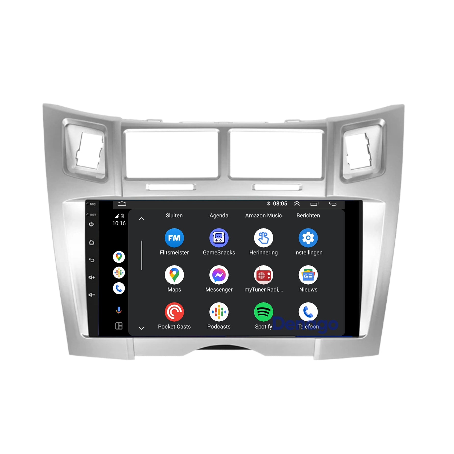 Toyota Yaris CarPlay autoradio zilver | 2005 t/m 2012 | Denago DNG-A289 | 9 inch | Android 13 | Draadloos CarPlay & Android Auto