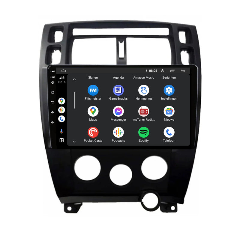 Hyundai Tucson CarPlay & Android Auto autoradio | 2004 t/m 2010 | Android 15 | Davilon | Zwart-6