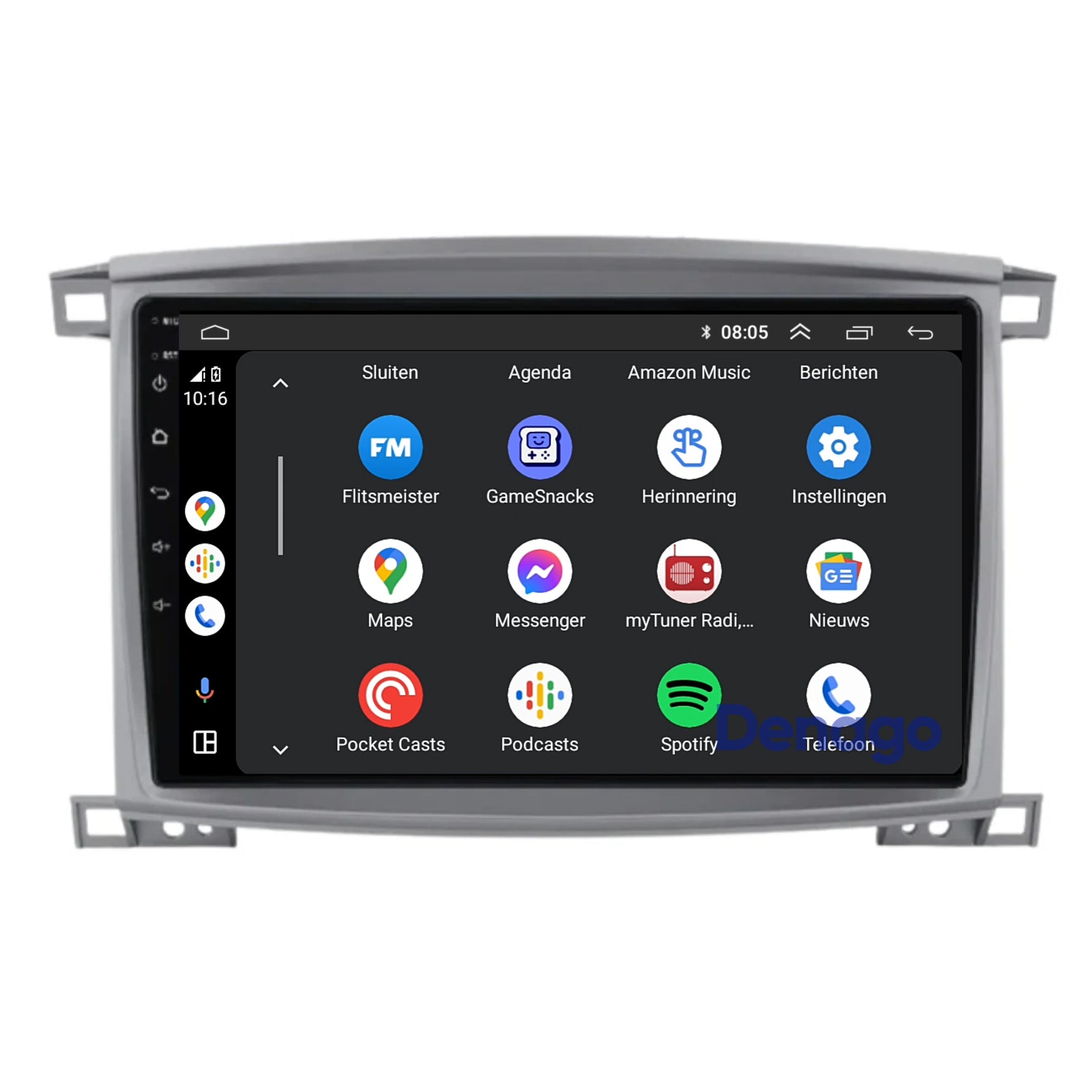 Toyota Land Cruiser 100 CarPlay autoradio | 2005 t/m 2007 | Denago DNG-A310 | 10 inch | Android 13 | Draadloos CarPlay & Android Auto | Grijs frame