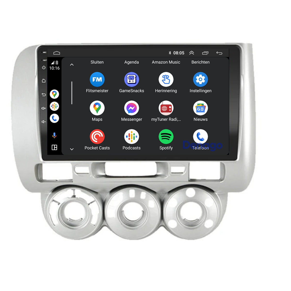 Honda Jazz CarPlay autoradio | 2008 t/m 2013 | Denago DNG-A156 | 9 inch | Android 13 | Draadloos CarPlay & Android Auto-5