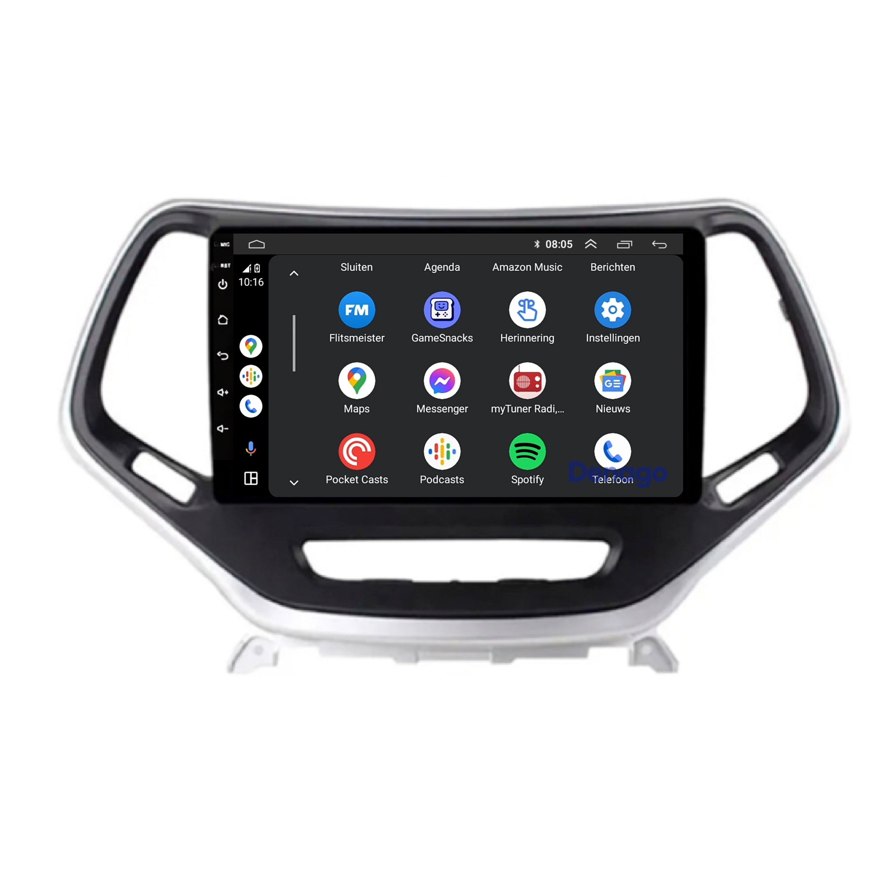 Jeep Cherokee CarPlay autoradio | 2014 t/m 2018 | Denago DNG-A119 | 9 inch | Android 13 | Draadloos CarPlay & Android Auto