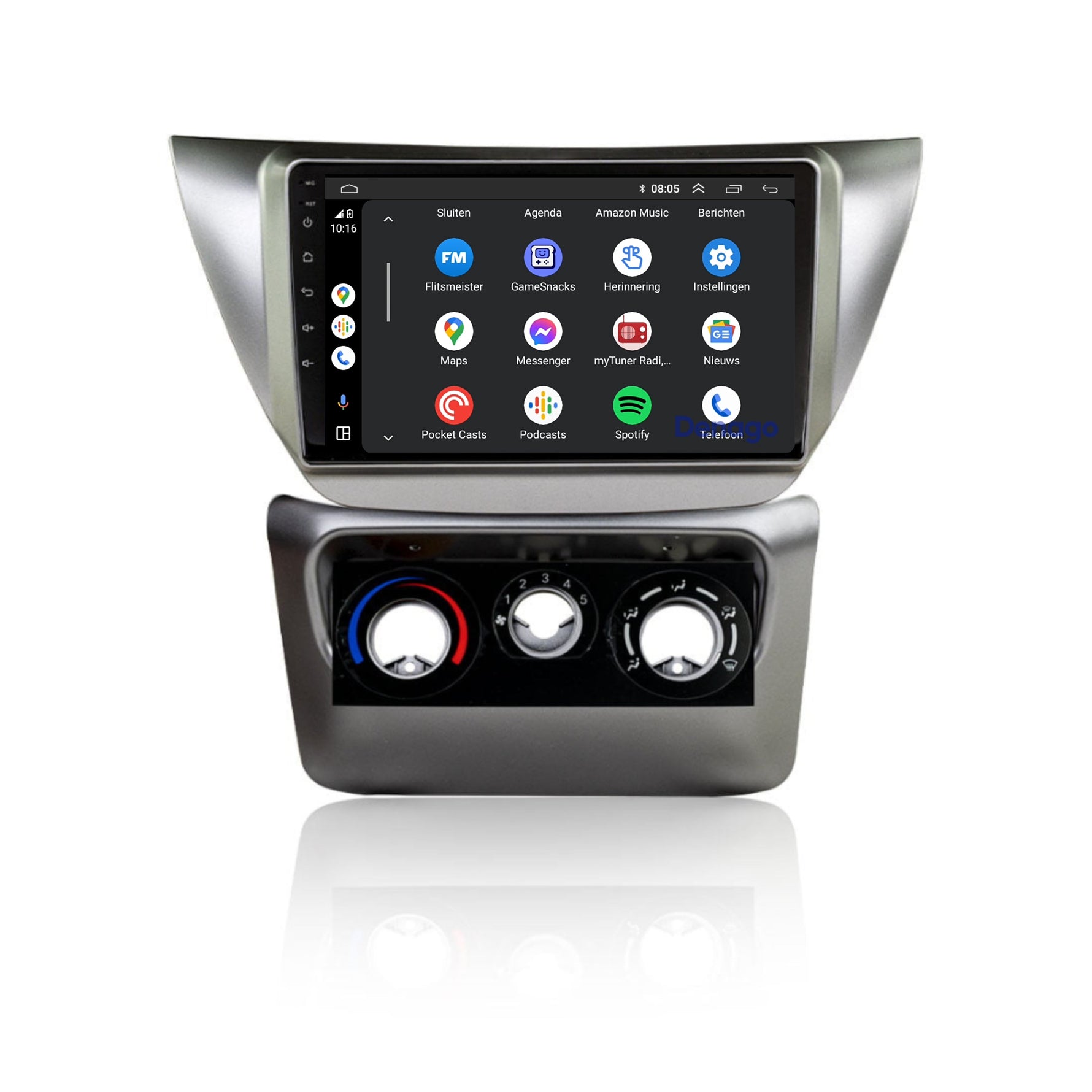 Mitsubishi Lancer IX CarPlay autoradio | 2003 t/m 2007 | Denago DNG-A151 | 9 inch | Android 13 | Draadloos CarPlay & Android Auto