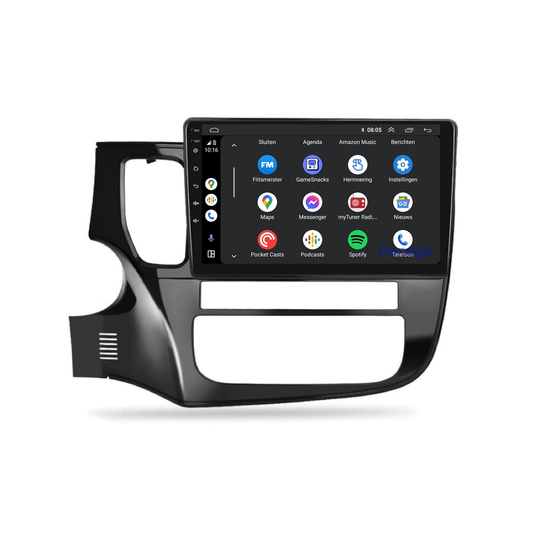 Mitsubishi Outlander CarPlay autoradio | 2012 t/m 2019 | Denago DNG-A124 | 10 inch | Android 13 | Draadloos CarPlay & Android Auto