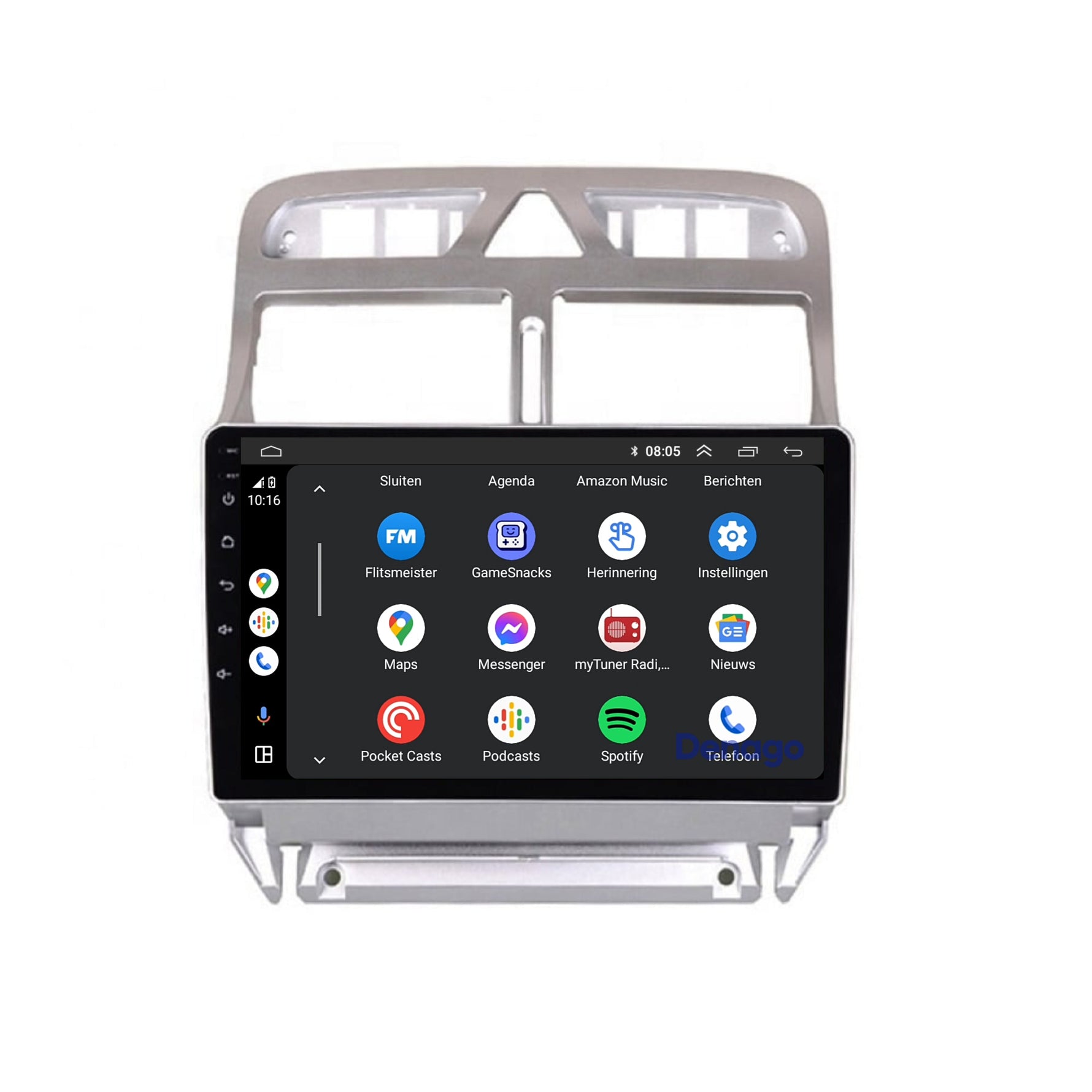 Peugeot 307 CarPlay autoradio | 2001 t/m 2013 | Denago DNG-A162 | 9 inch | Android 13 | Draadloos CarPlay & Android Auto