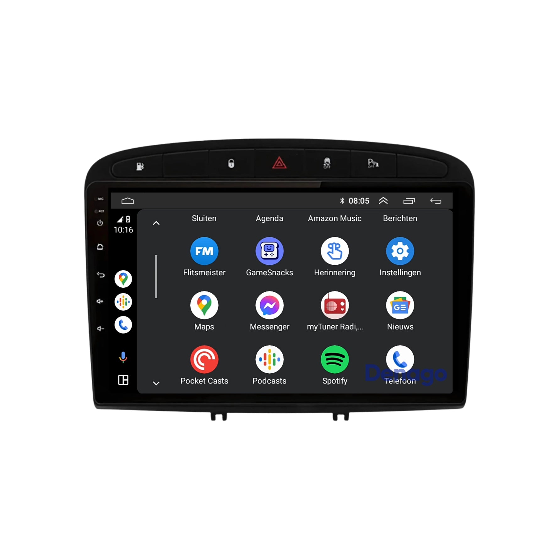 Peugeot 308 & 408 CarPlay autoradio | 2007 t/m 2013 | Denago DNG-A242 | 9 inch | Android 13 | Draadloos CarPlay & Android Auto