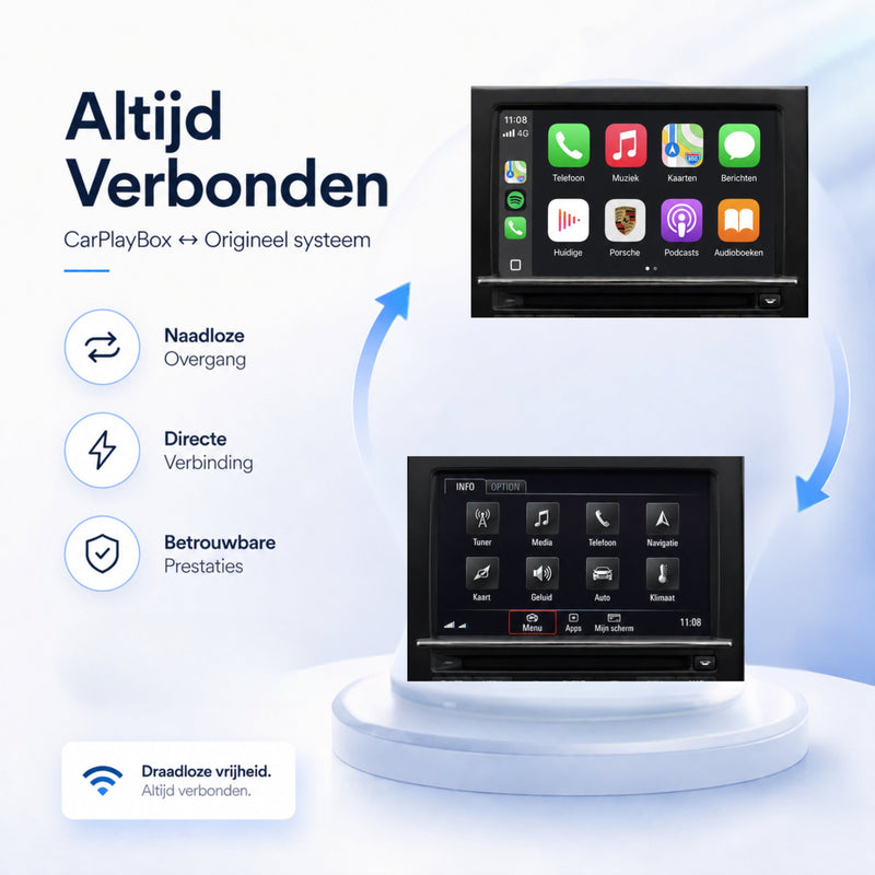 CarPlay & Android Auto Autoradio en CarPlay Box voor Porsche Cayenne (958.2) | 2016 t/m 2017 | PCM 4.0-5