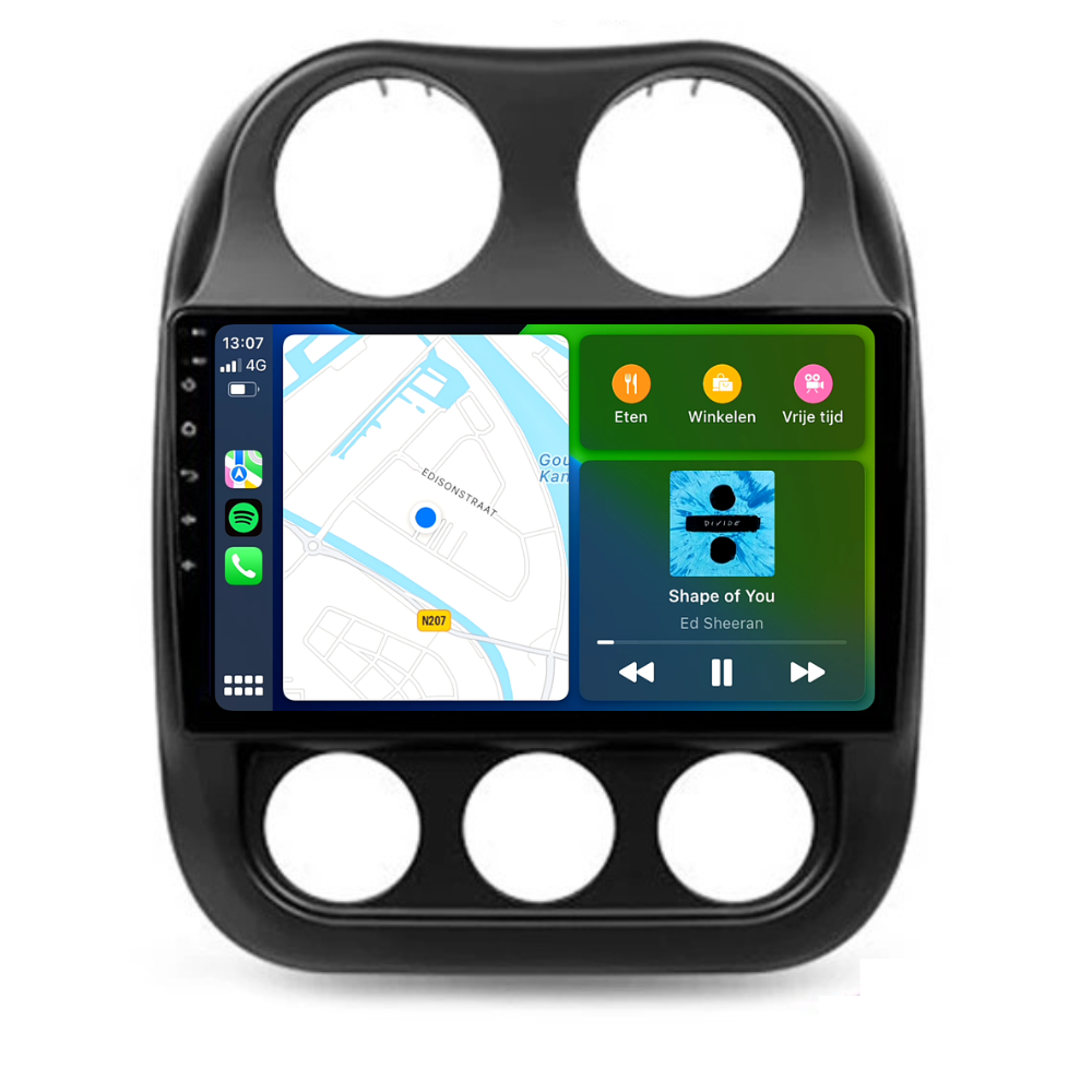 Jeep Compass CarPlay & Android Auto autoradio | 2010 t/m 2016 | Android 15 | Davilon | Inclusief nieuw paneel-9