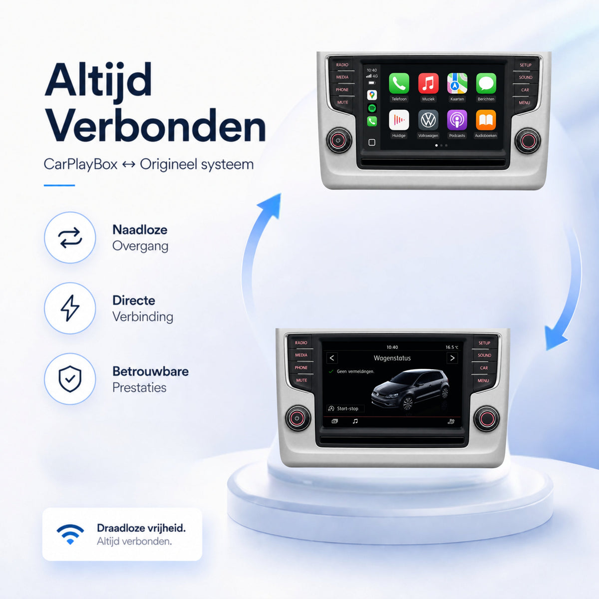 Volkswagen Polo | 2014 t/m 2026 | CarPlay & Android Auto Box | MIB-5