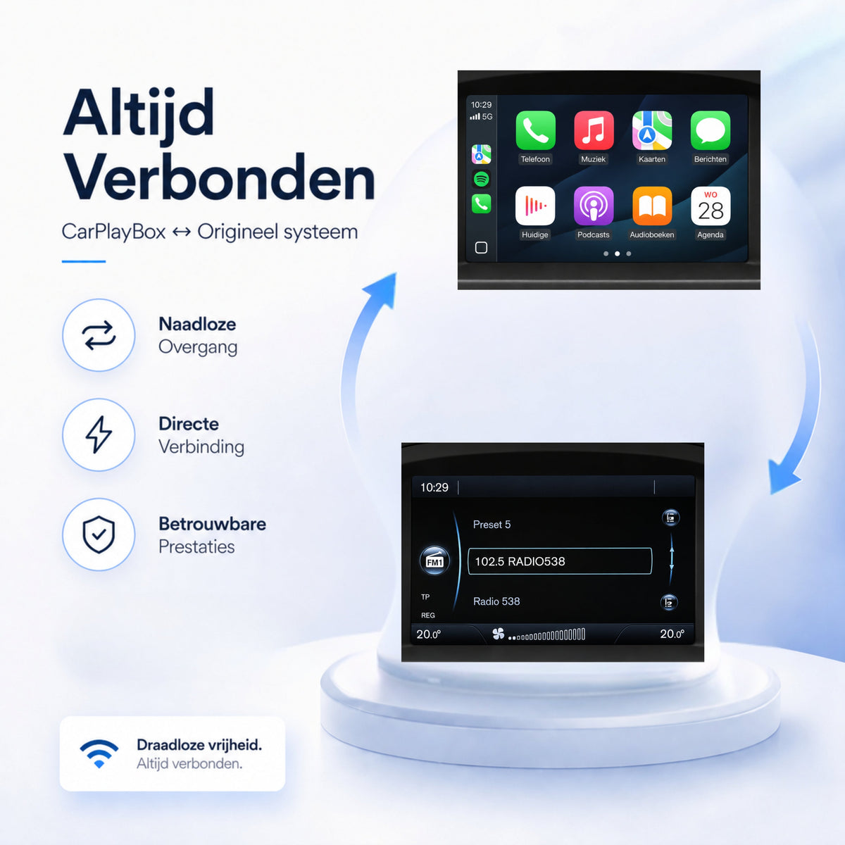 Volvo V70 | 2011 t/m 2014 | CarPlay & Android Auto Box | Sensus-5