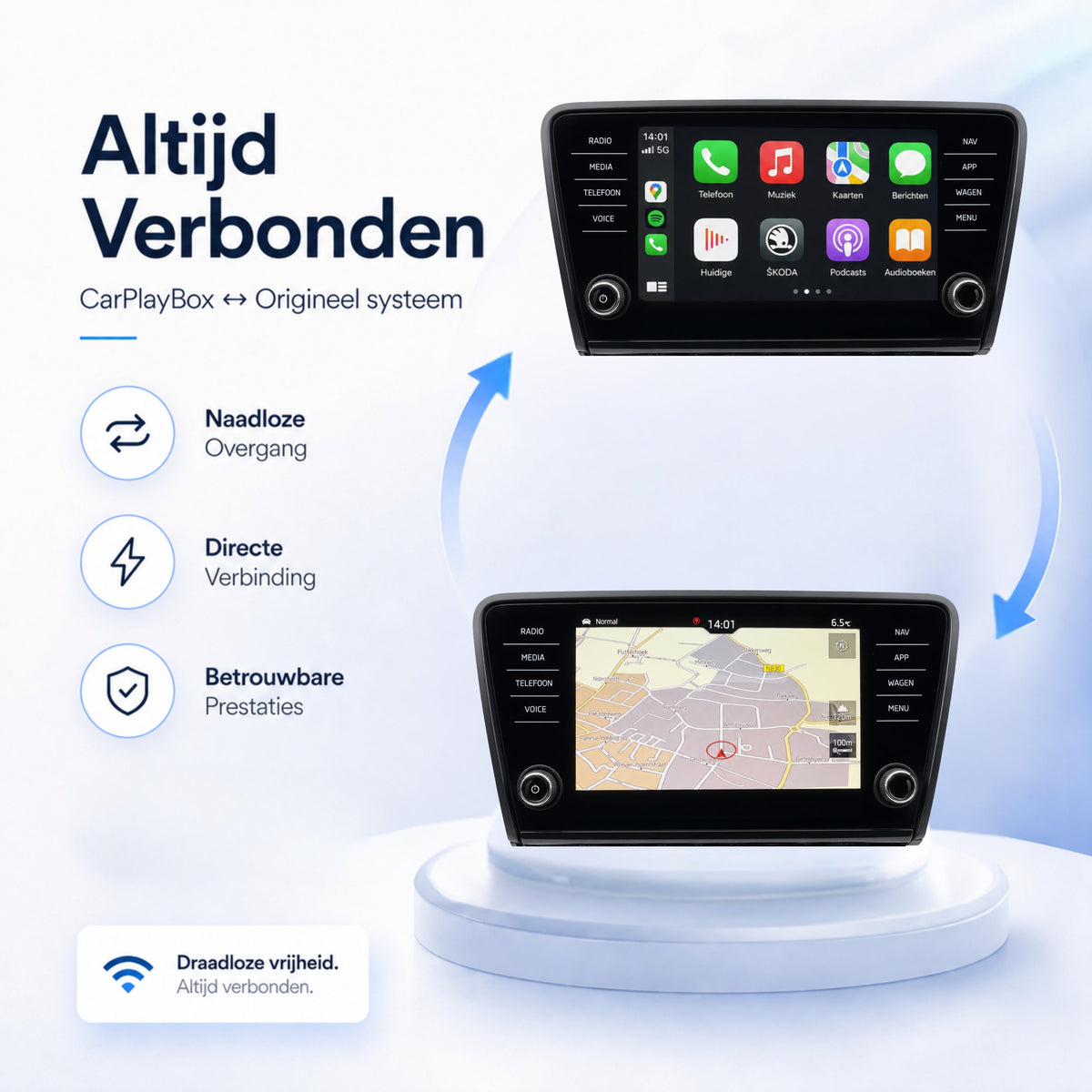 Škoda Octavia | 2013 t/m 2020 | CarPlay & Android Auto Box | MIB-5