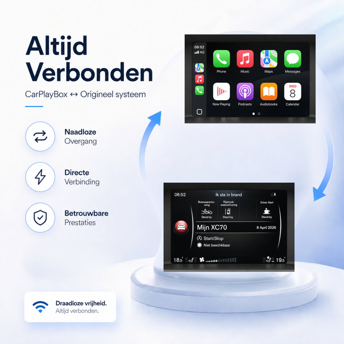 Volvo XC70 | 2014 t/m 2016 | CarPlay & Android Auto Box | Sensus Connect-5