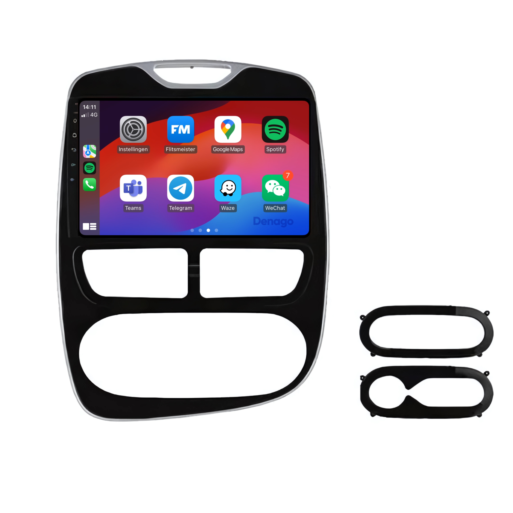 Renault Clio 4 CarPlay autoradio | 2013 t/m 2015 | Denago DNG-A20 | 9 inch | Android 13 | Draadloos CarPlay & Android Auto