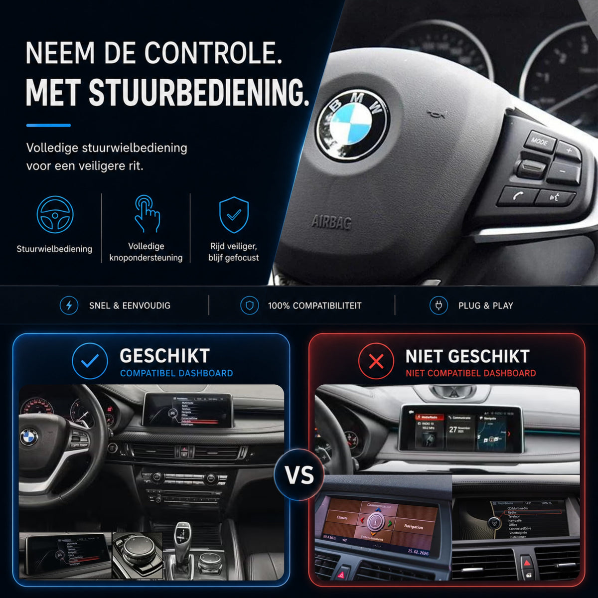 BMW X6 F16 | 2013 t/m 2017 | CarPlay & Android Auto Box | NBT-6