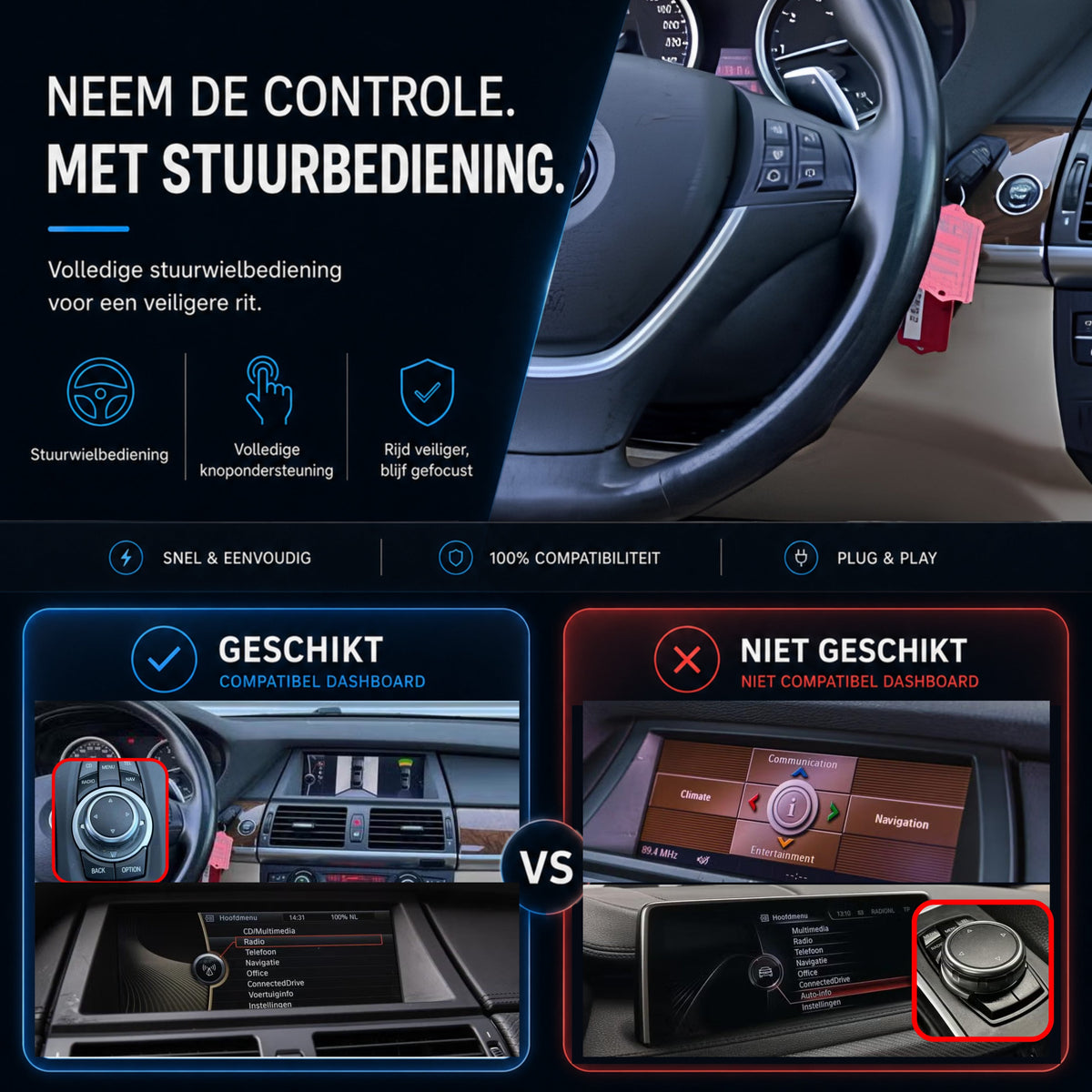 BMW X6 E71 | 2009 t/m 2013 | CarPlay & Android Auto Box | CIC-6